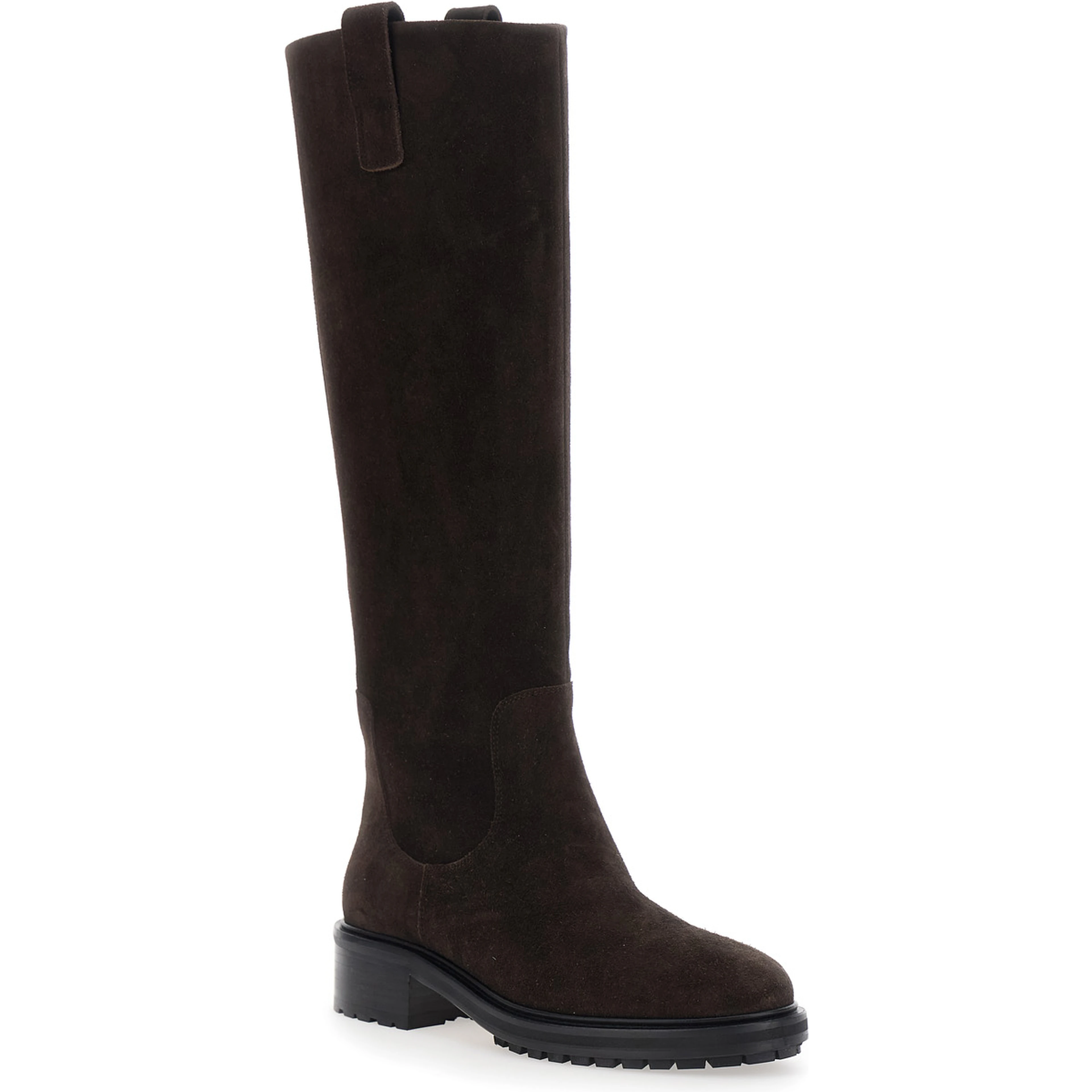 Henry Brown Boots with Low Heel in Suede for Women