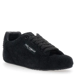 Portofino Black Sneakers with logo patch on the side and logo on the tongue in suede for men
