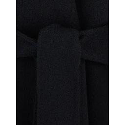 Hoodie belted coat with belt and hood Black Woman