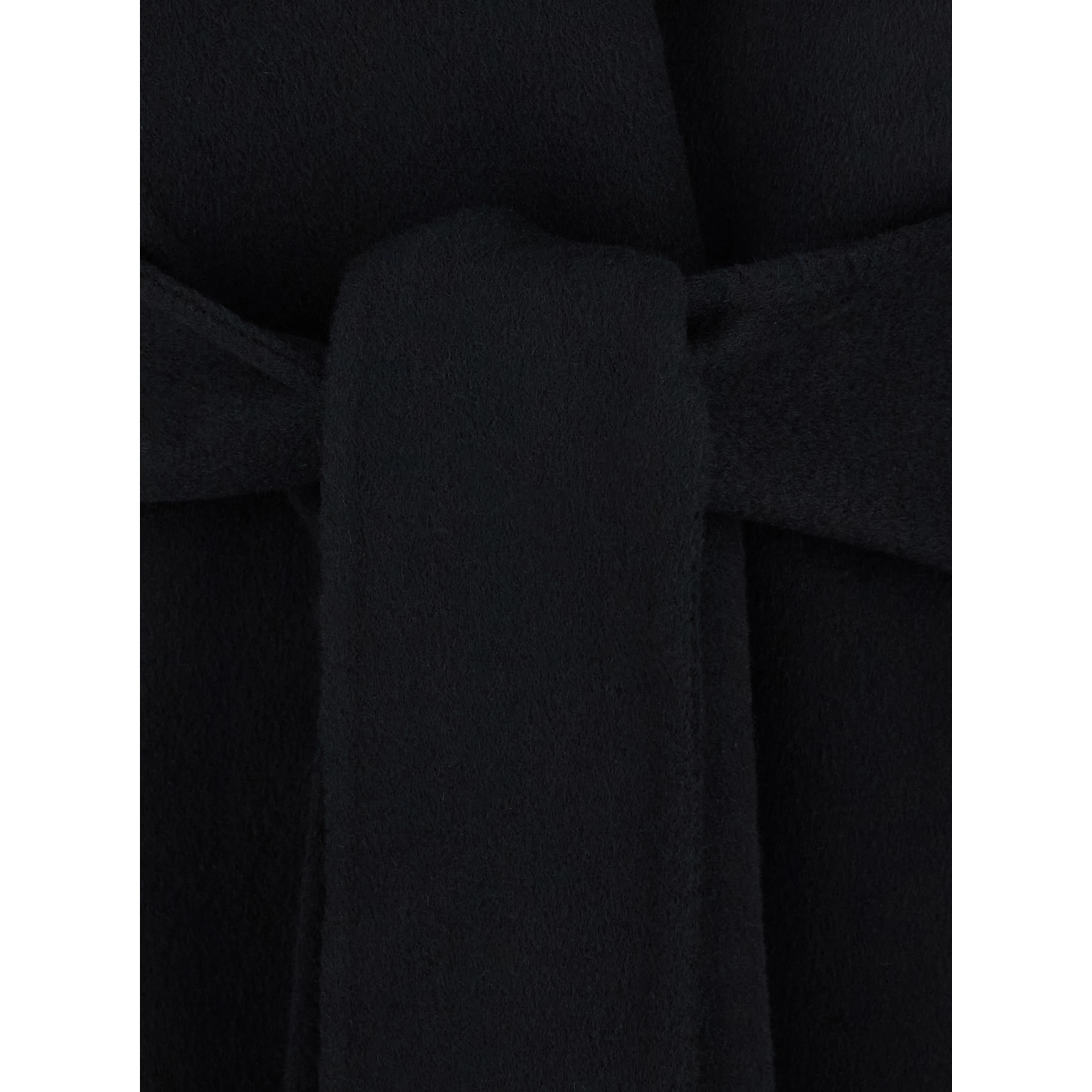 Hoodie belted coat with belt and hood Black Woman