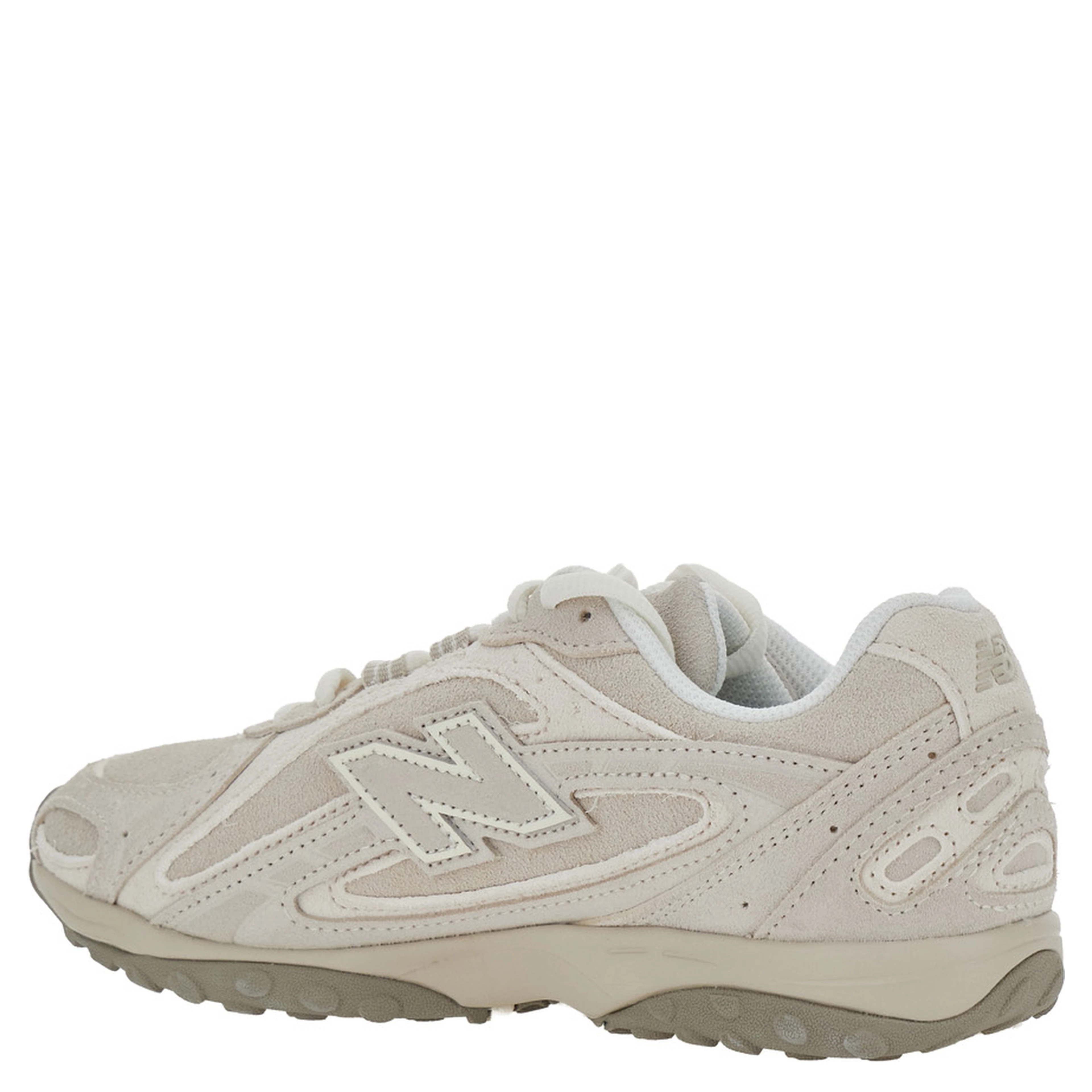 U204 Gray Low Top Sneakers with Logo Patch on the Side in Leather and Fabric Unisex