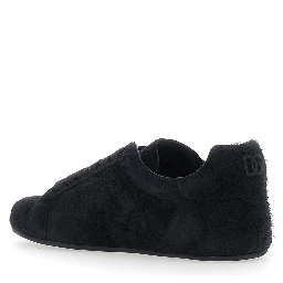 Portofino Black Sneakers with logo patch on the side and logo on the tongue in suede for men