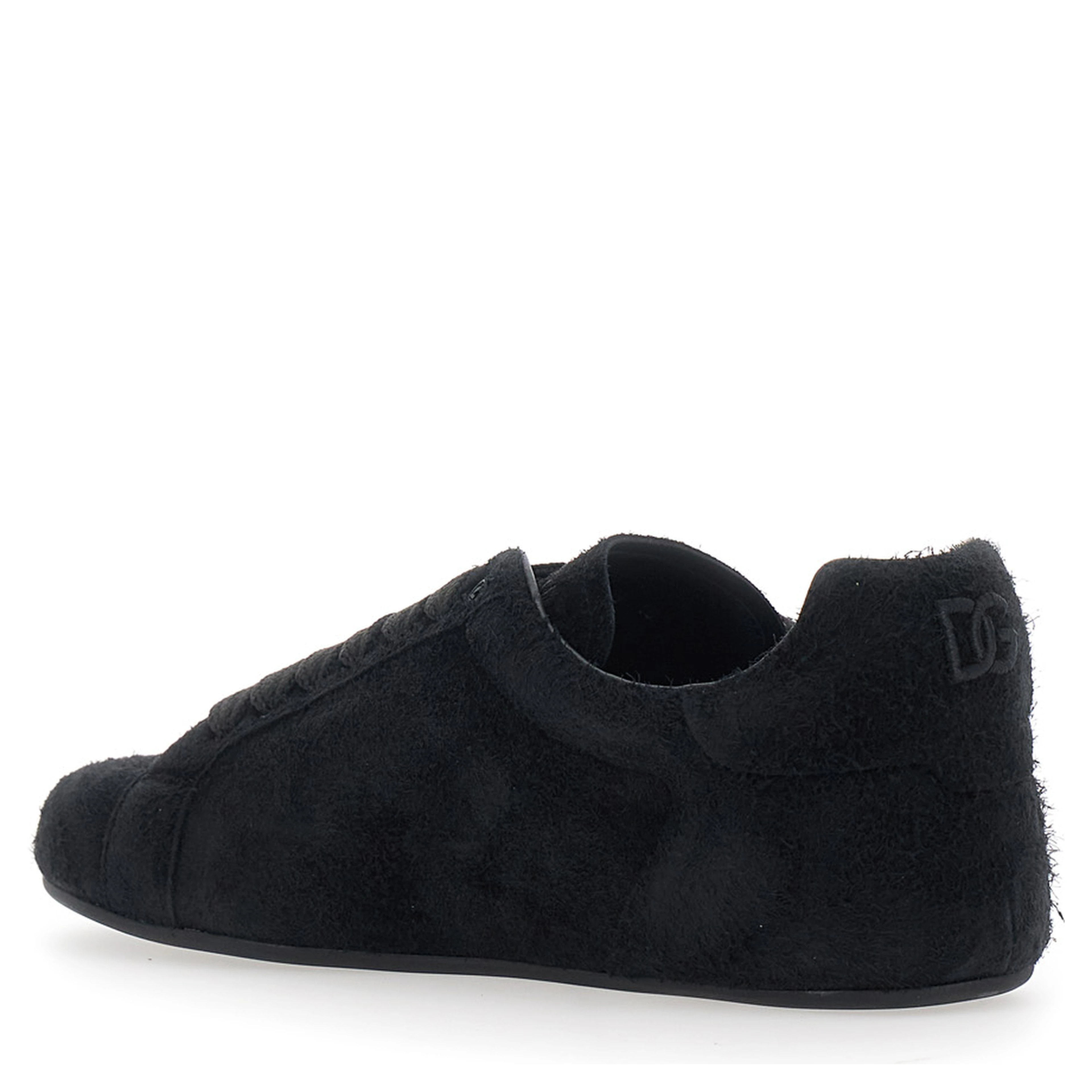 Portofino Black Sneakers with logo patch on the side and logo on the tongue in suede for men