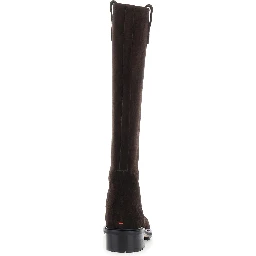 Henry Brown Boots with Low Heel in Suede for Women