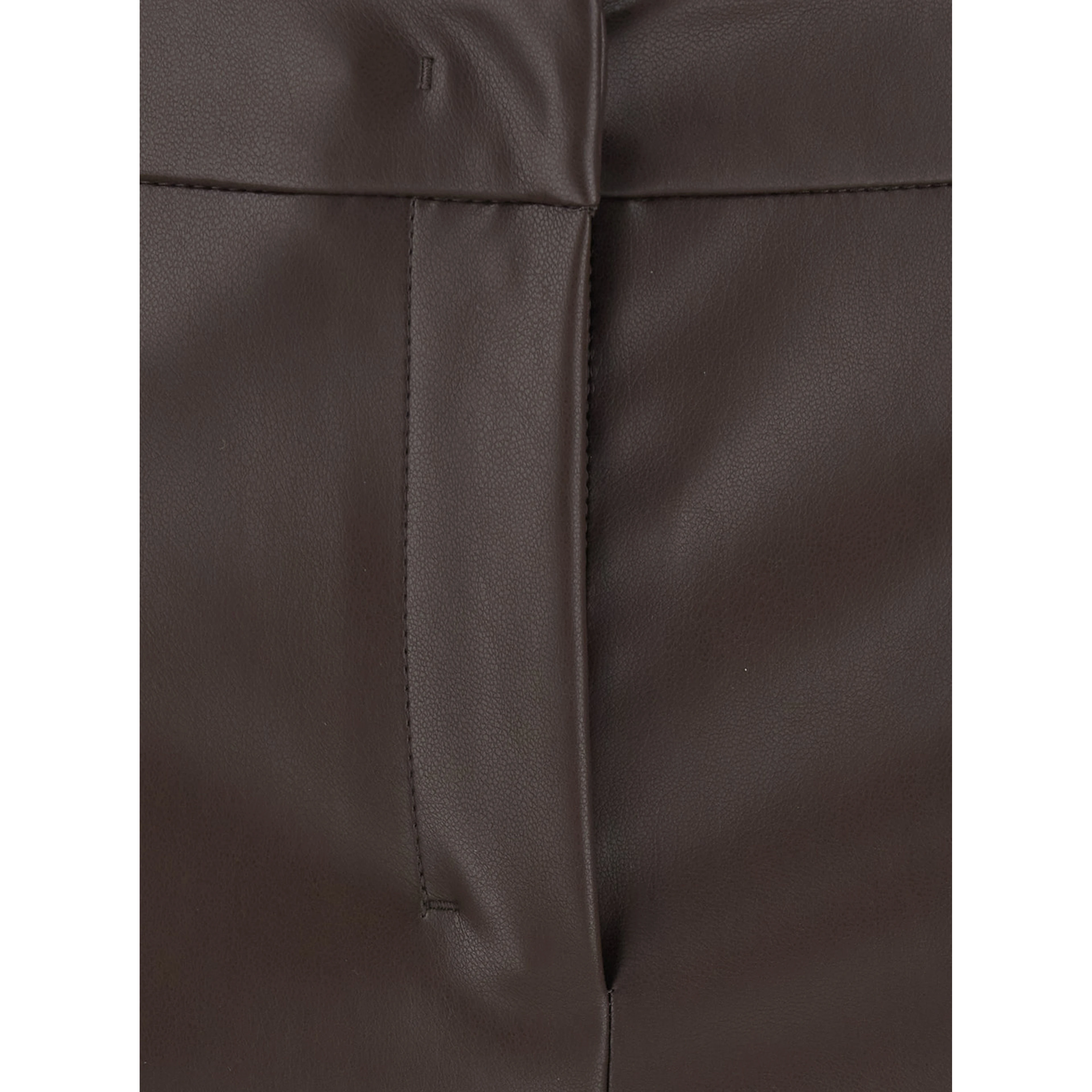 Sublime Brown Flared Pants with Hidden Front Closure in Ecoleather for Women