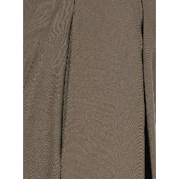 Daria Brown Pants with Single Pleat on the Front and Tapered Leg in Wool for Women