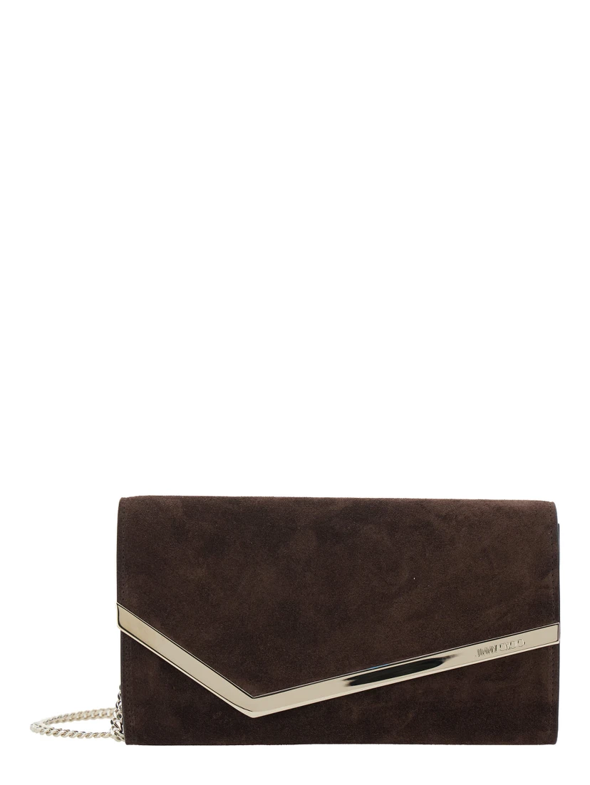 EMMIE SUEDE with brass details and brown color for women