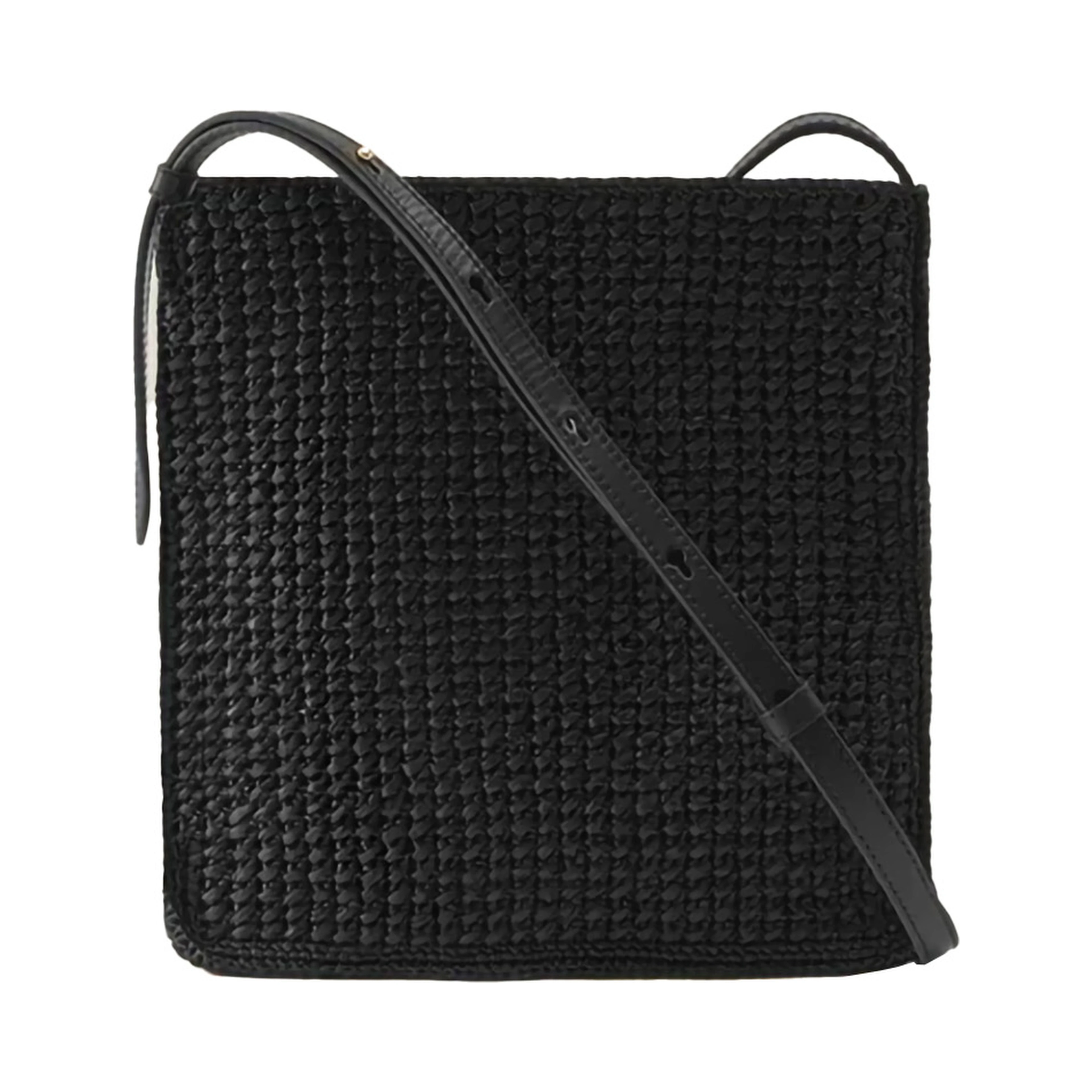 Neja NS Sac is a crossbody bag with gray raffia and unisex