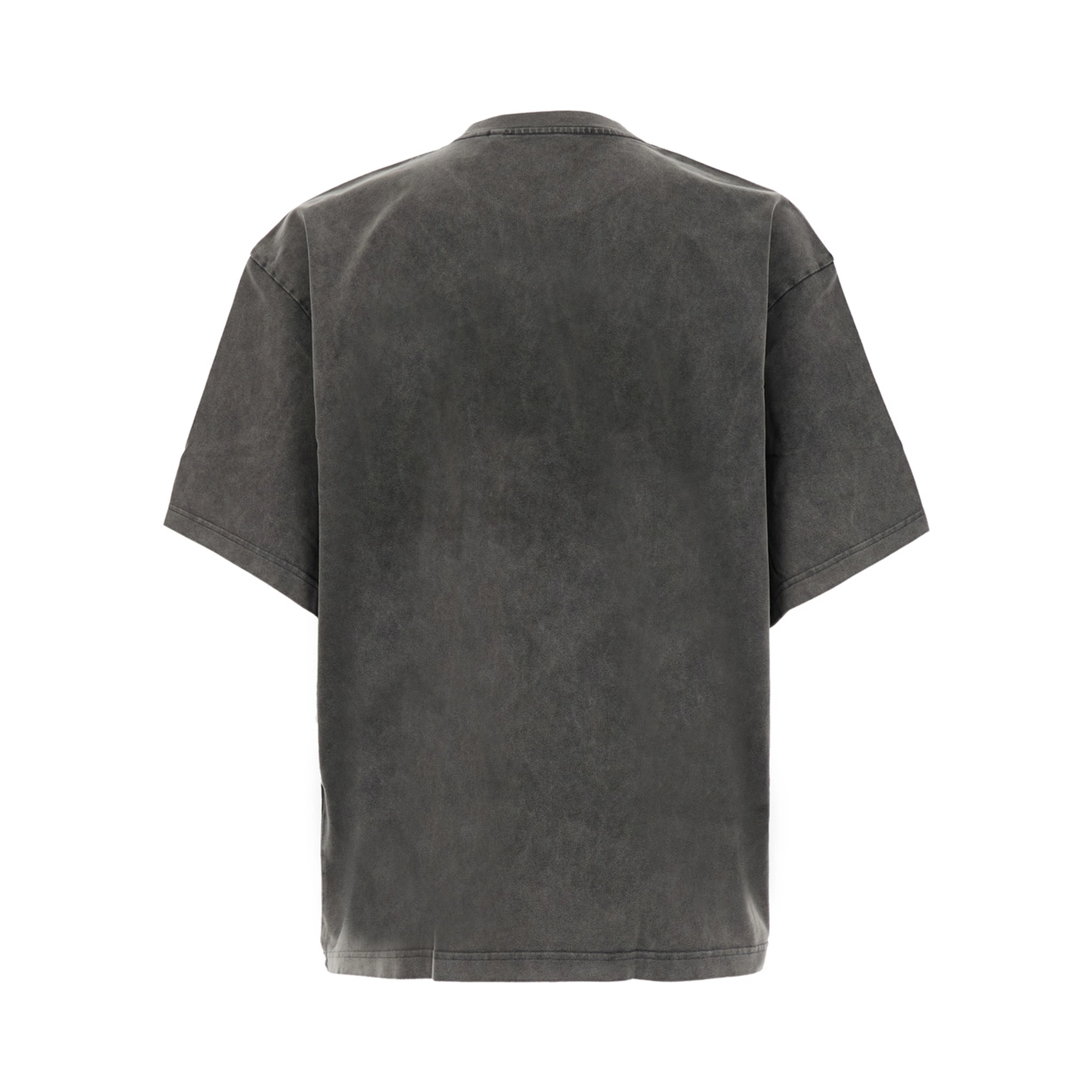 Distort T-shirt with washed effect and cotton, black color, unisex