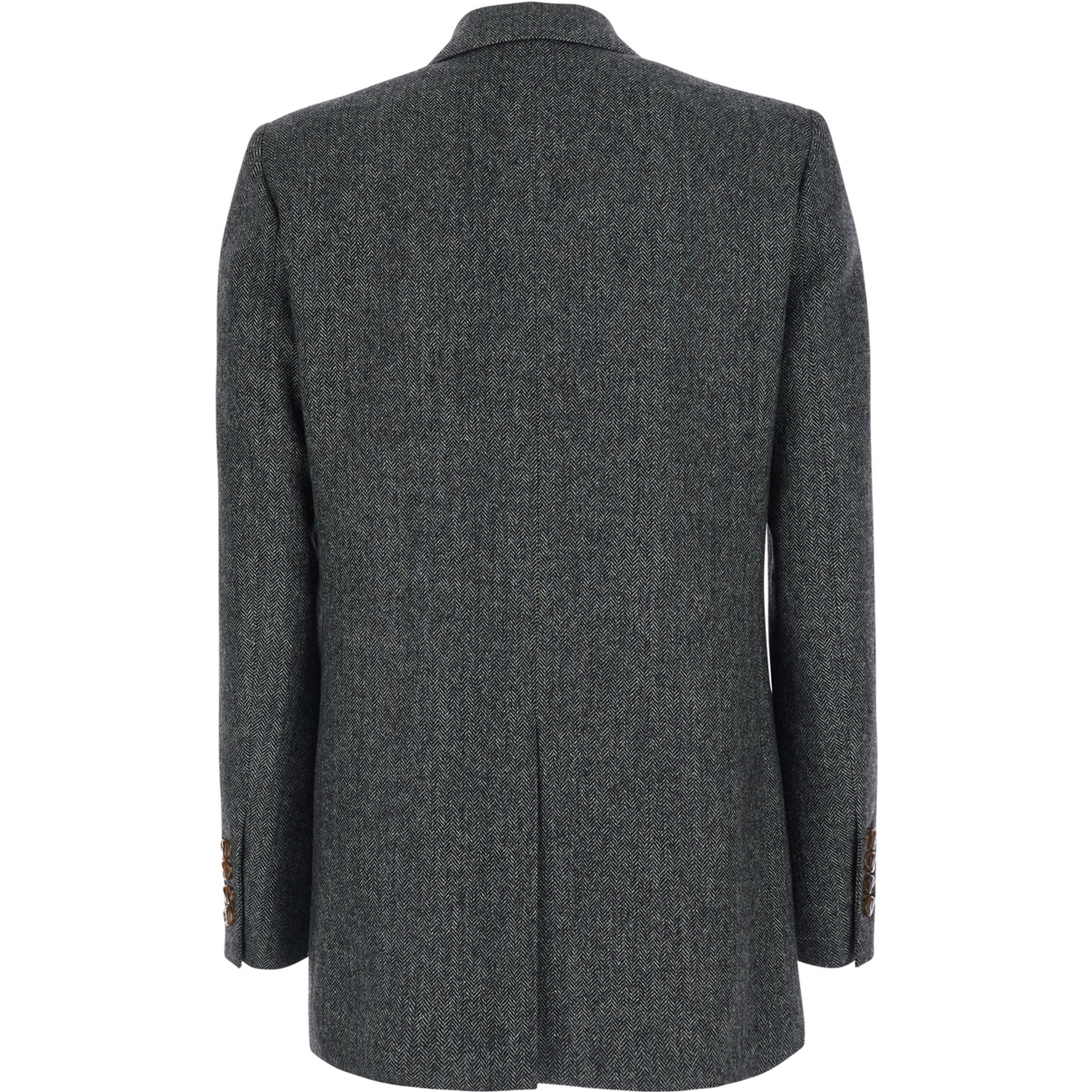 J Line Grey Double-breasted Jacket with Peak Revers in Wool Blend for Women