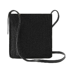 Neja NS Sac is a crossbody bag with gray raffia and unisex