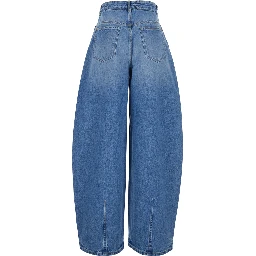 OVALO Blue High-waisted Jeans with Curved Cut in Denim for Women