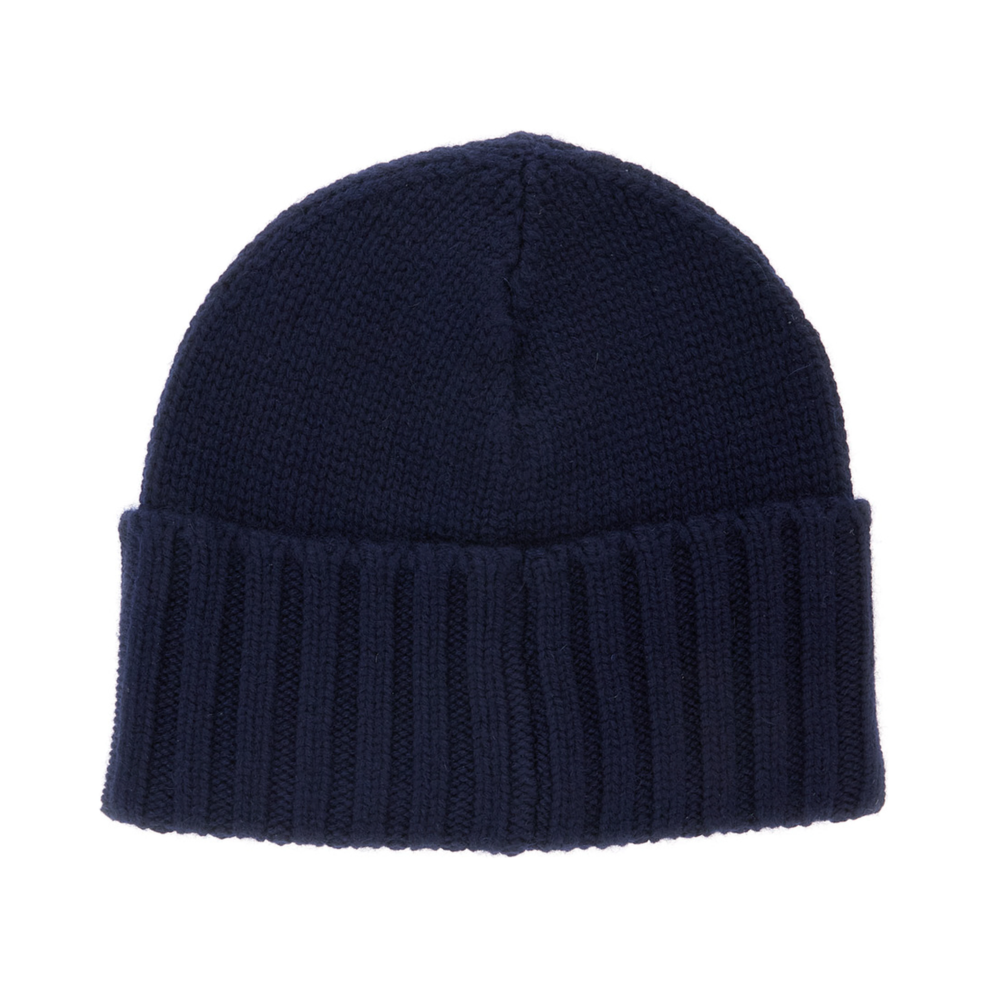 Cashmere beanie with elegant design and unisex blue