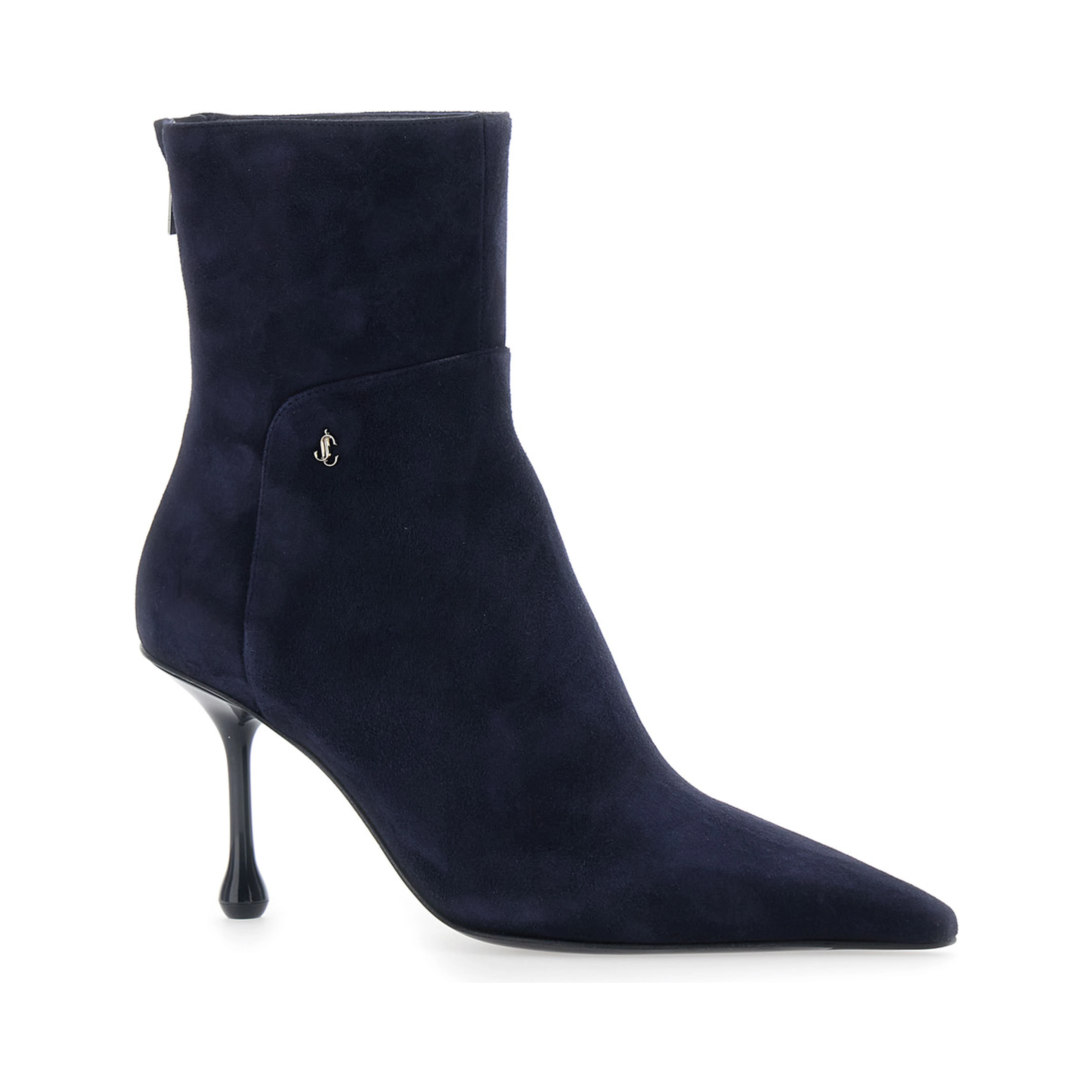 Cycas Blue Ankle Boots with Stiletto Heel and Side Zip Closure in Suede for Women