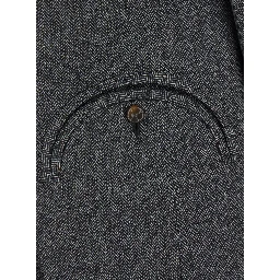J Line Grey Double-breasted Jacket with Peak Revers in Wool Blend for Women