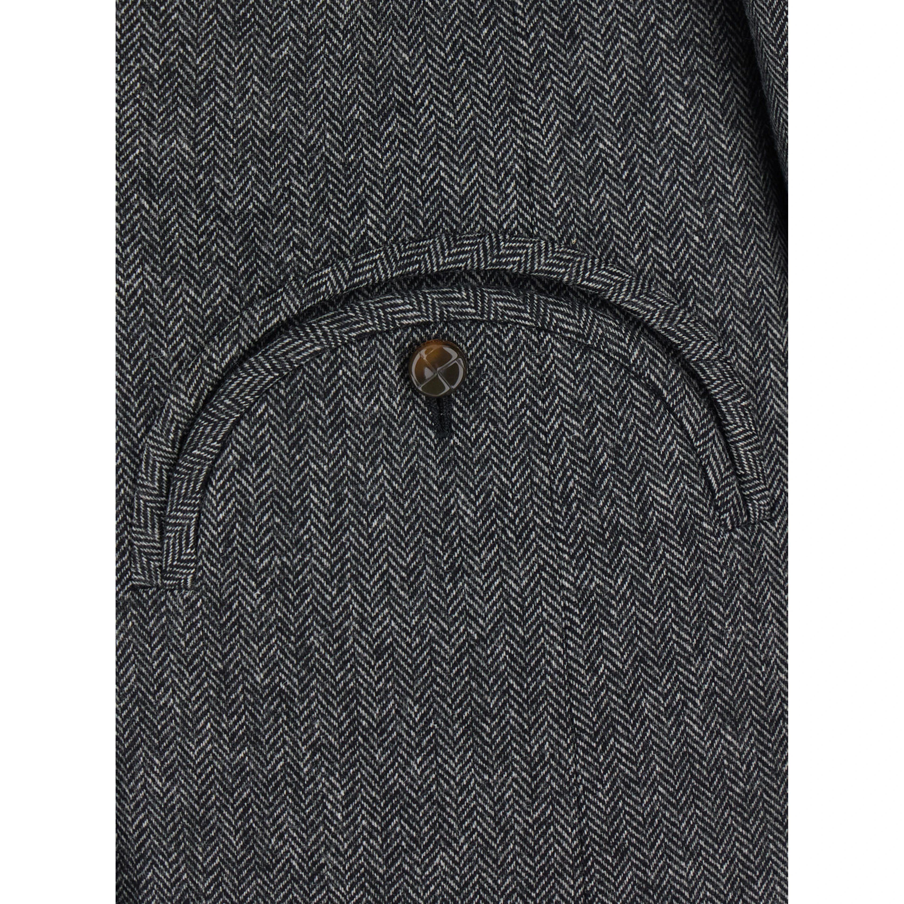J Line Grey Double-breasted Jacket with Peak Revers in Wool Blend for Women