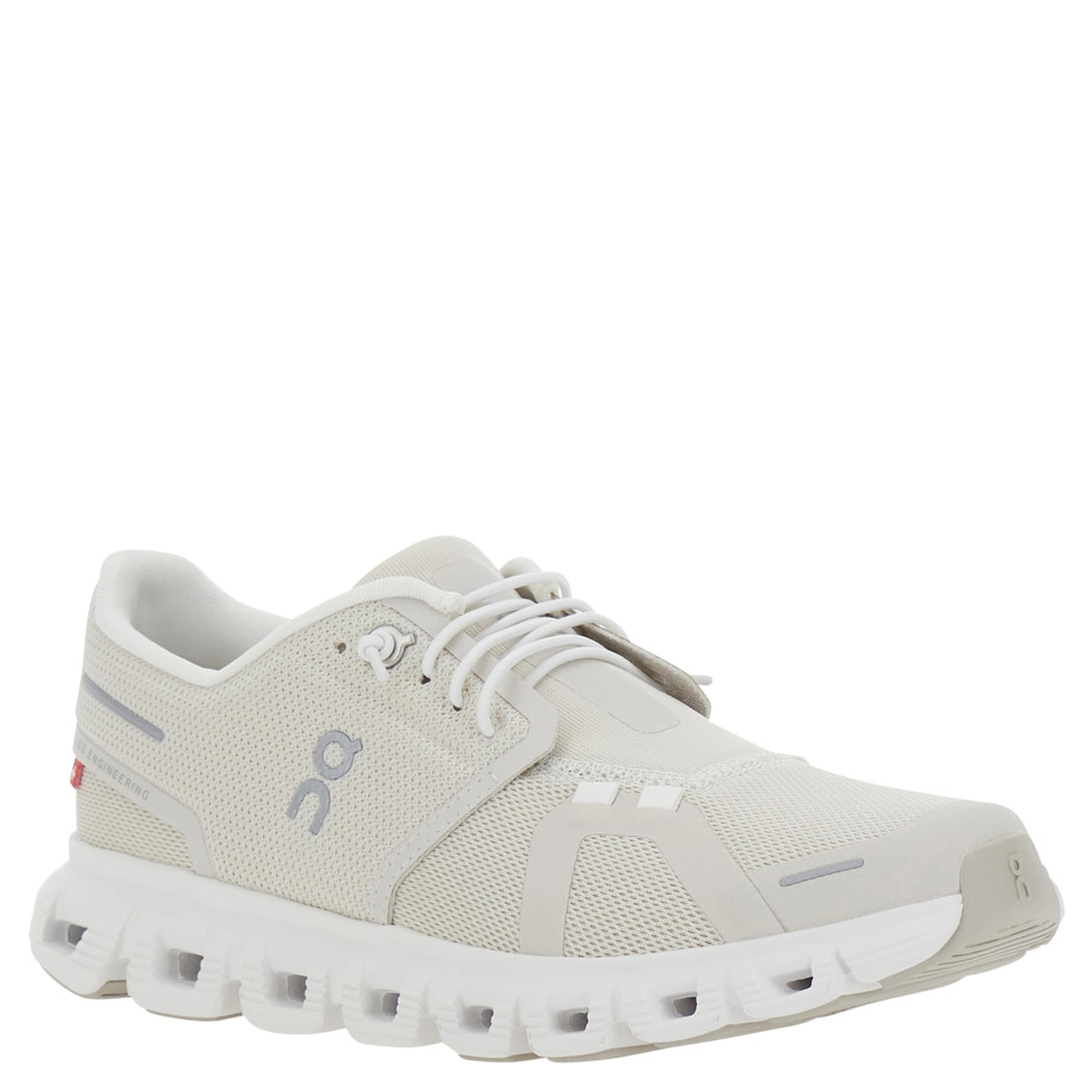 Cloud 6 White Sneakers with mesh details and logo print on the side in Tech Fabric for women