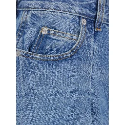 OVALO Blue High-waisted Jeans with Curved Cut in Denim for Women