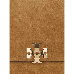 Charlie Brown Medium Crossbody Bag with Adjustable and Removable Strap and T Plaque on the Front in Suede for Women