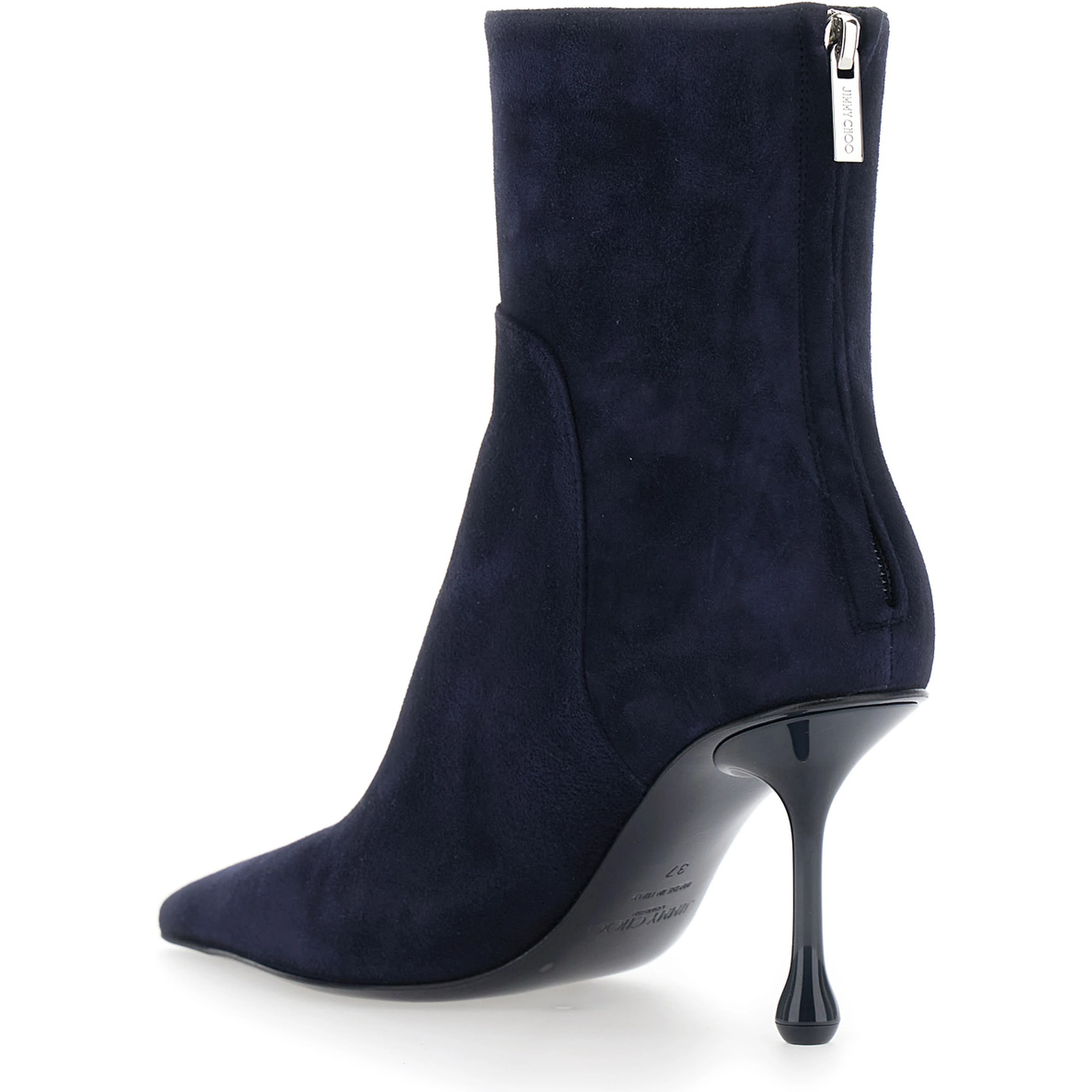 Cycas Blue Ankle Boots with Stiletto Heel and Side Zip Closure in Suede for Women