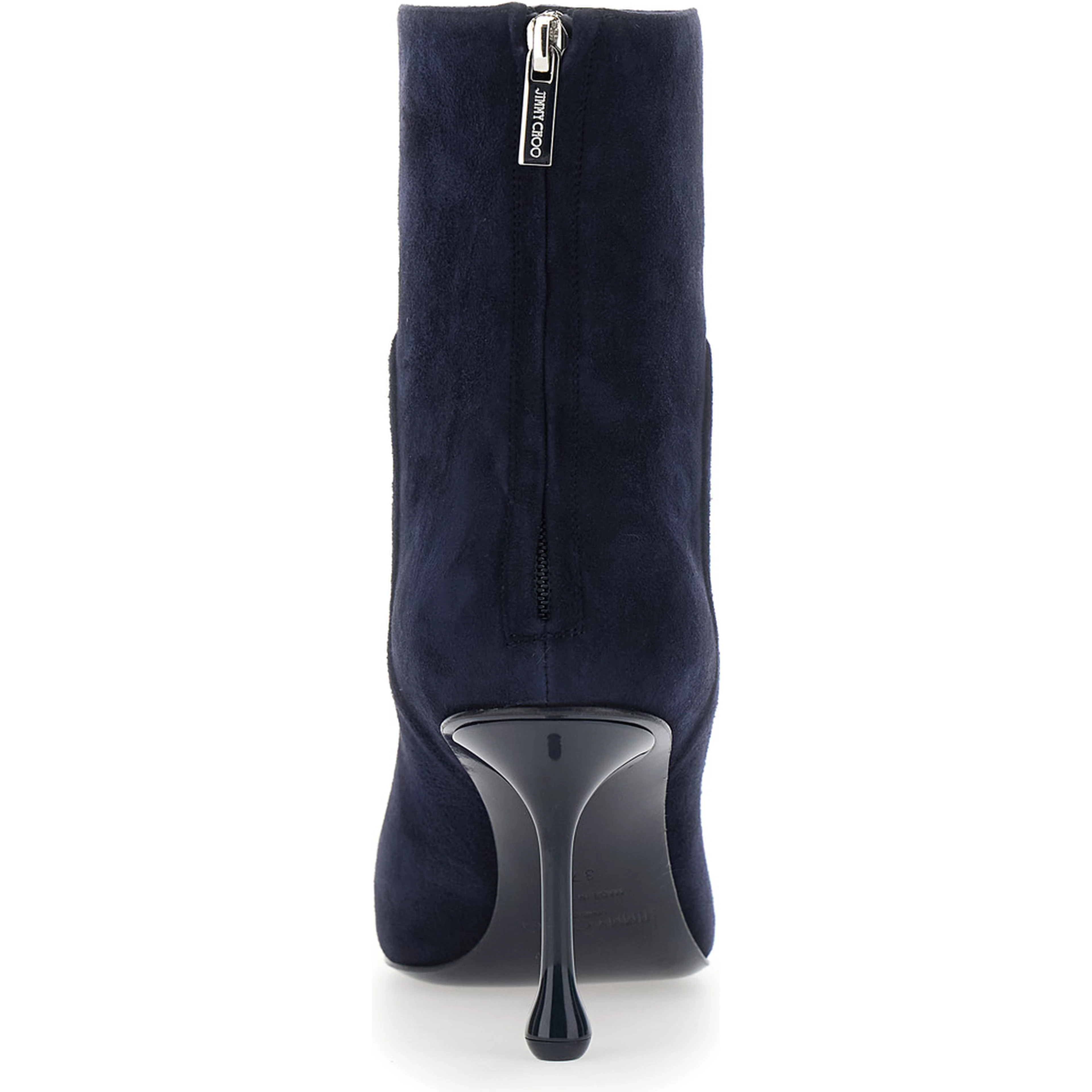 Cycas Blue Ankle Boots with Stiletto Heel and Side Zip Closure in Suede for Women