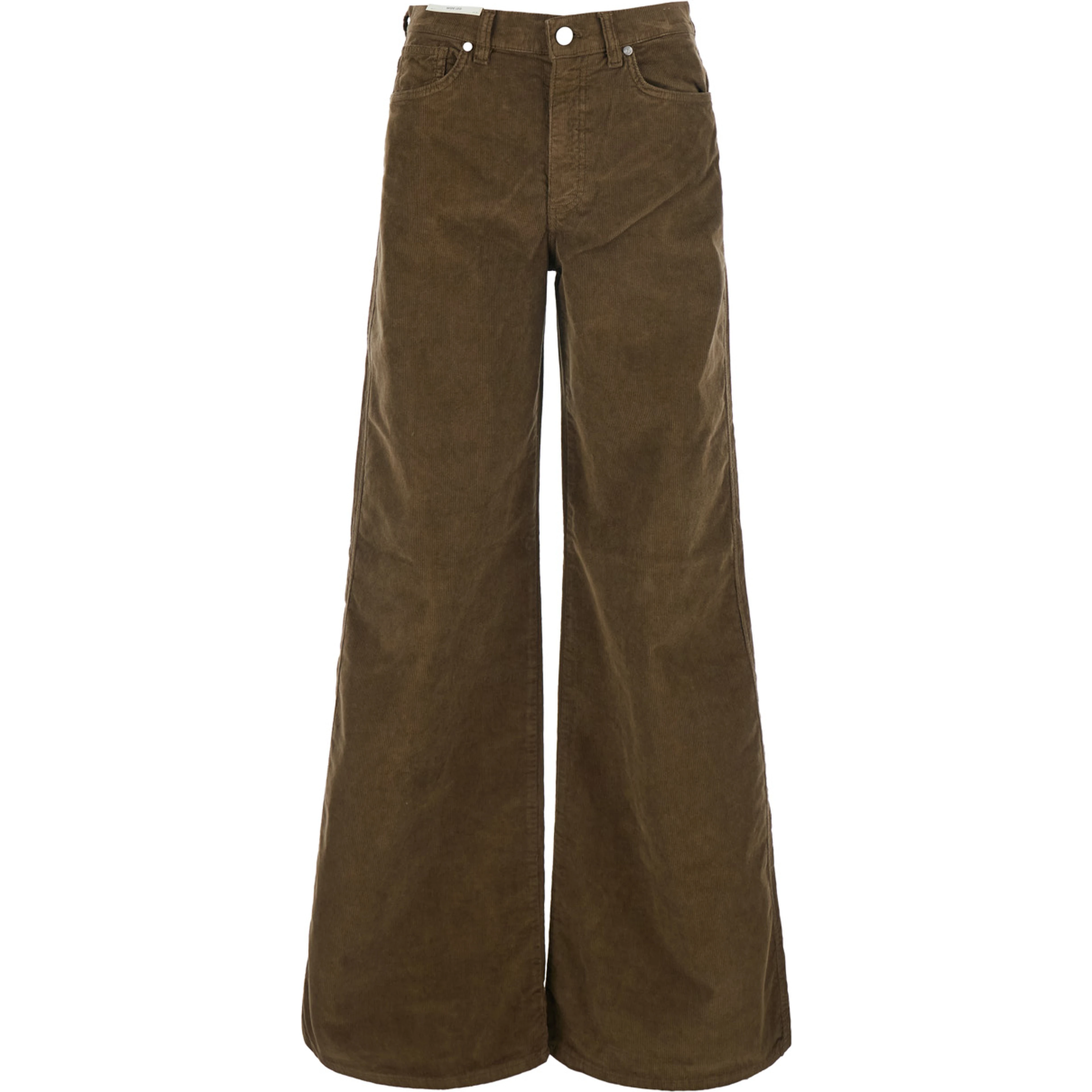 Cindy Brown pants with logo patch on the back in velvet women