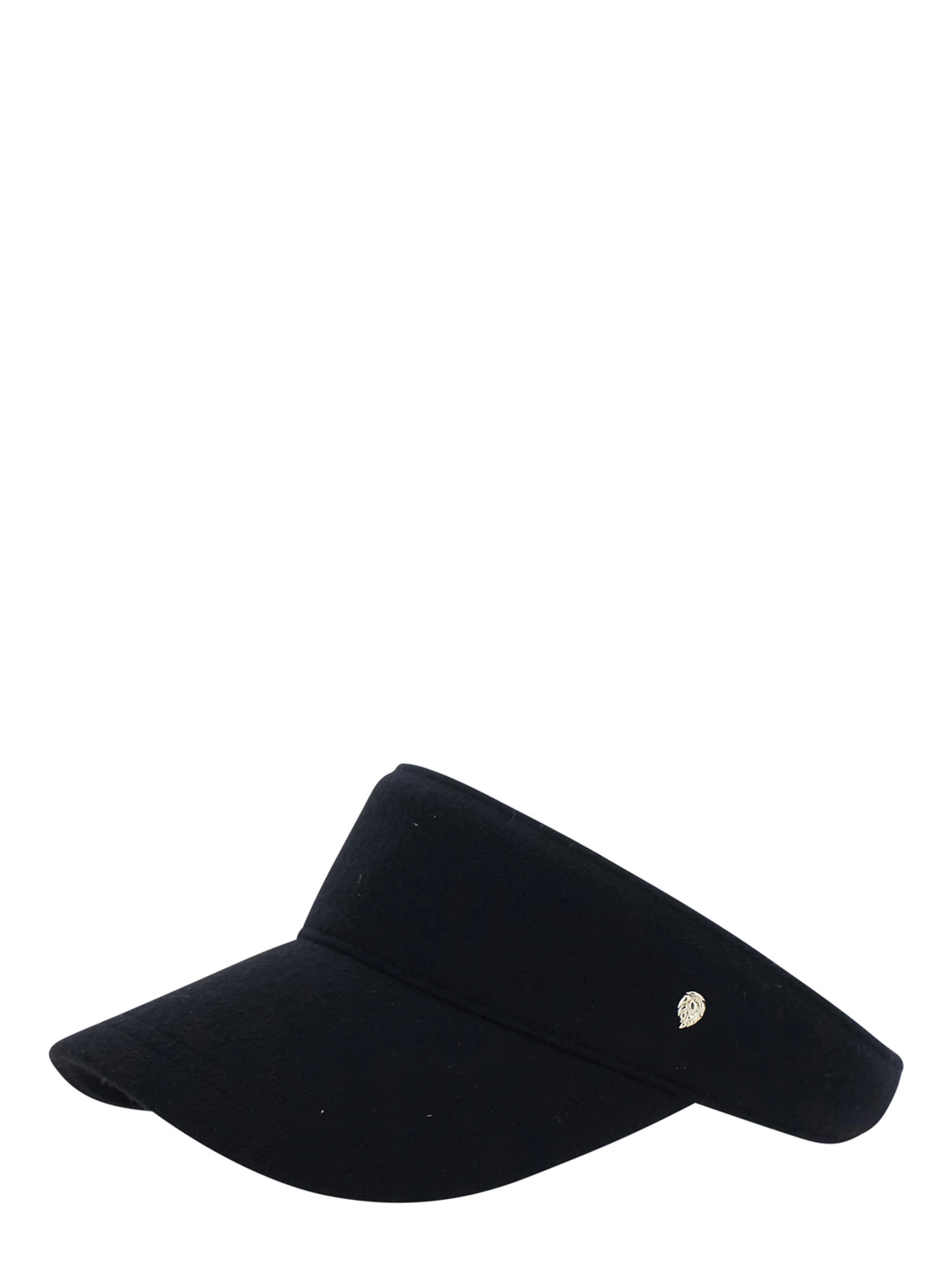 Berkley Black Visor with Curved Brim and Logo Plate on the Side in Wool for Women