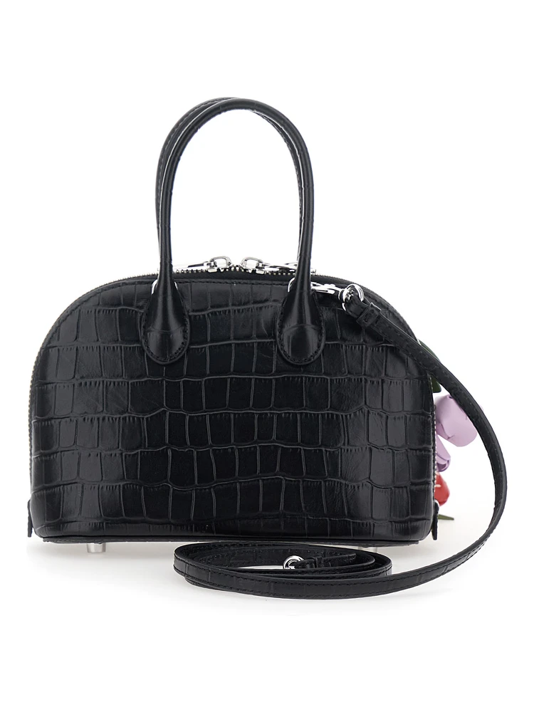 Brown Mini Bag with Adjustable and Removable Shoulder Strap and Charm on the Front in Leather for Women alternative