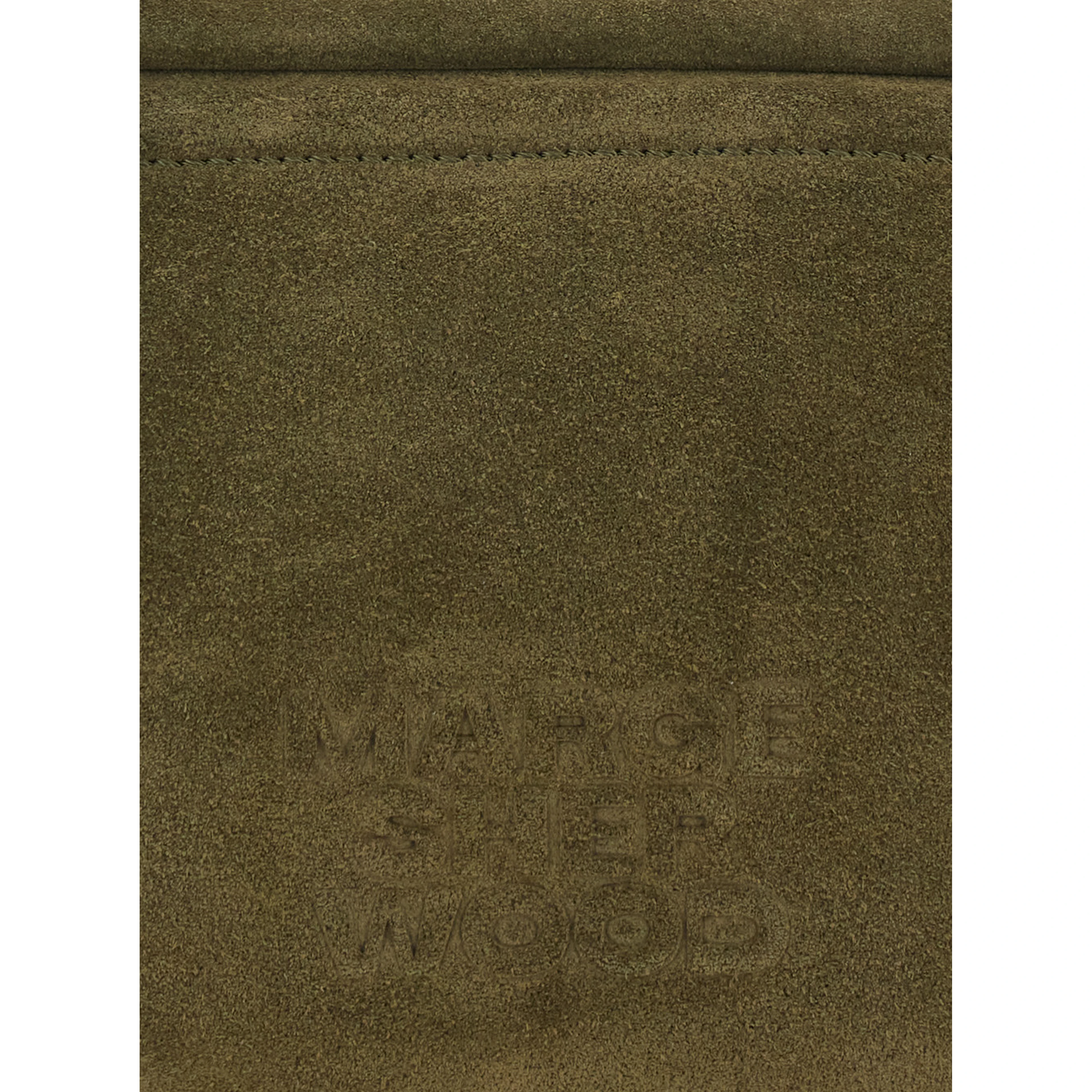 Soft Boston Ew green Shoulder bag with Two Top Handles and Logo lettering on the Front in suede Women