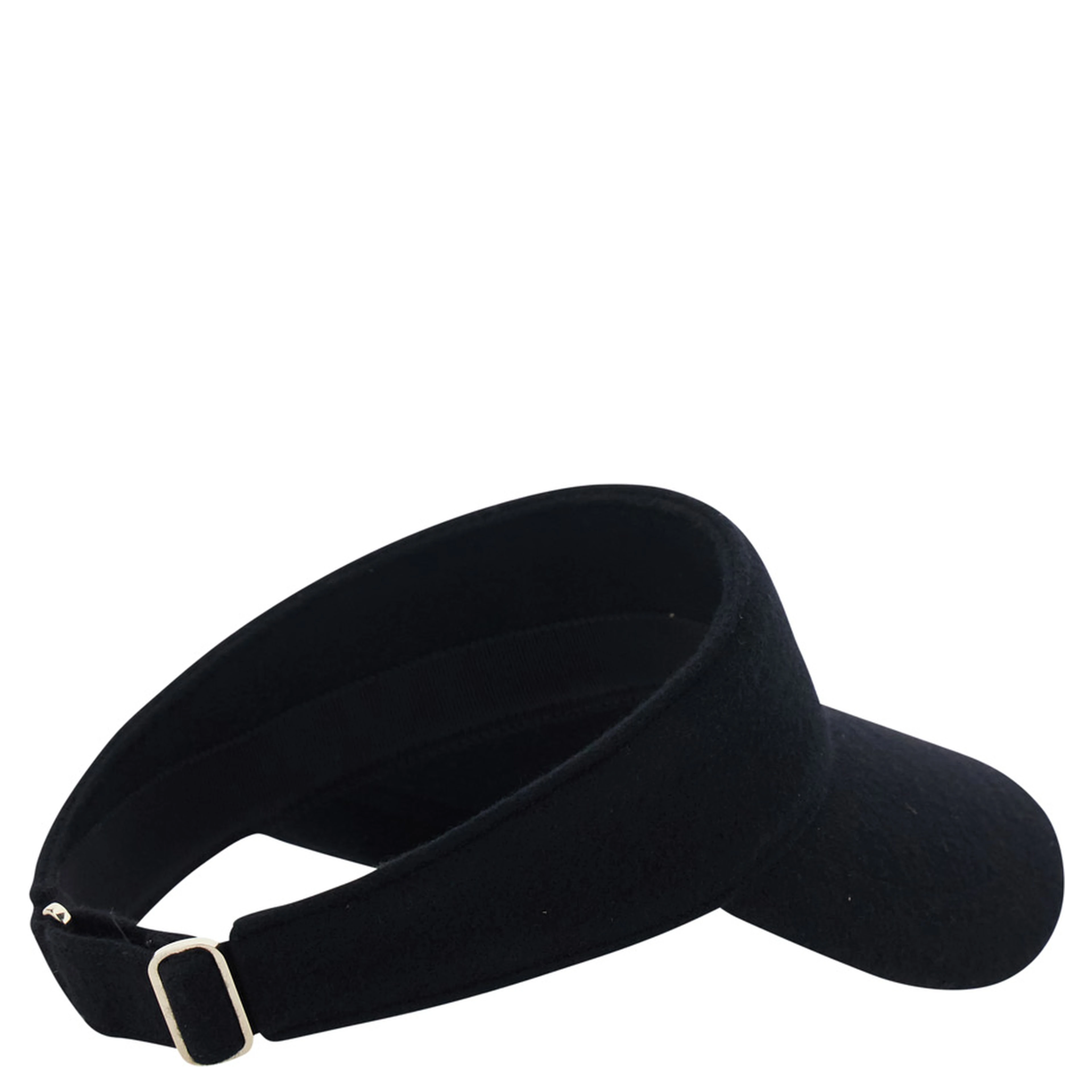 Berkley Black Visor with Curved Brim and Logo Plate on the Side in Wool for Women