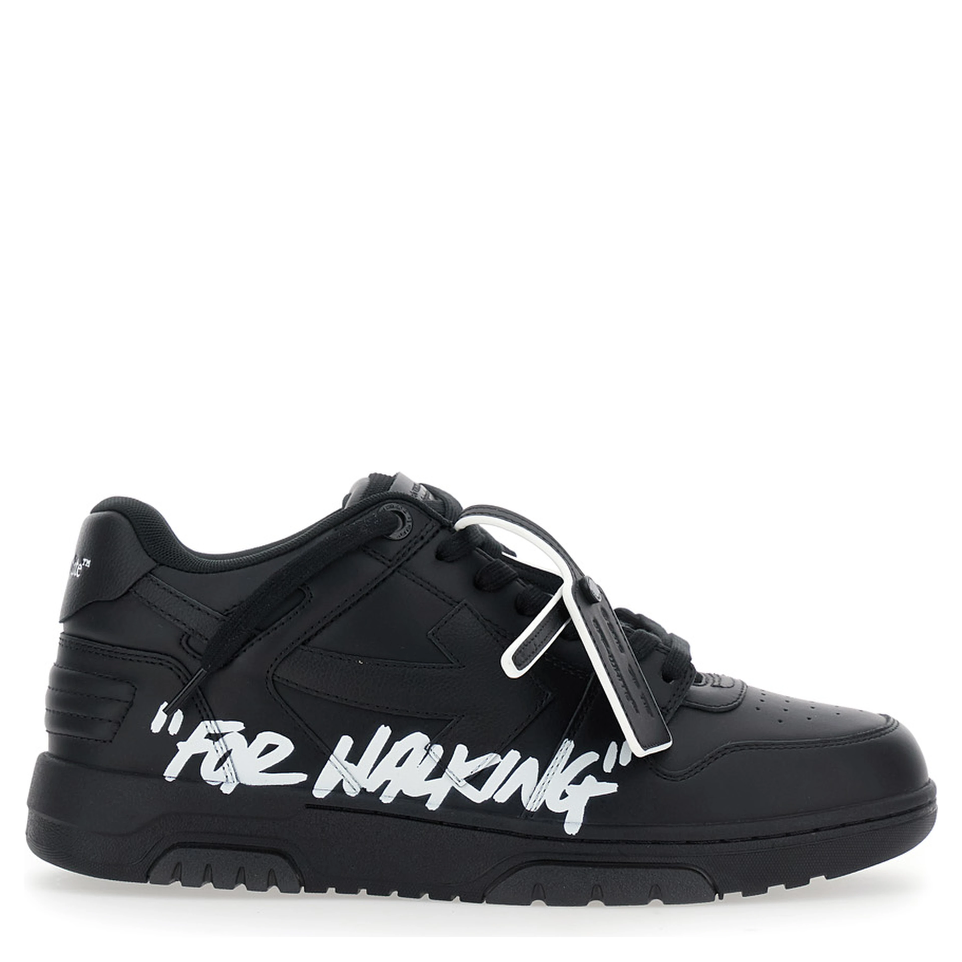Sneakers Out Of Office with Arrow Patch in Black Leather Men
