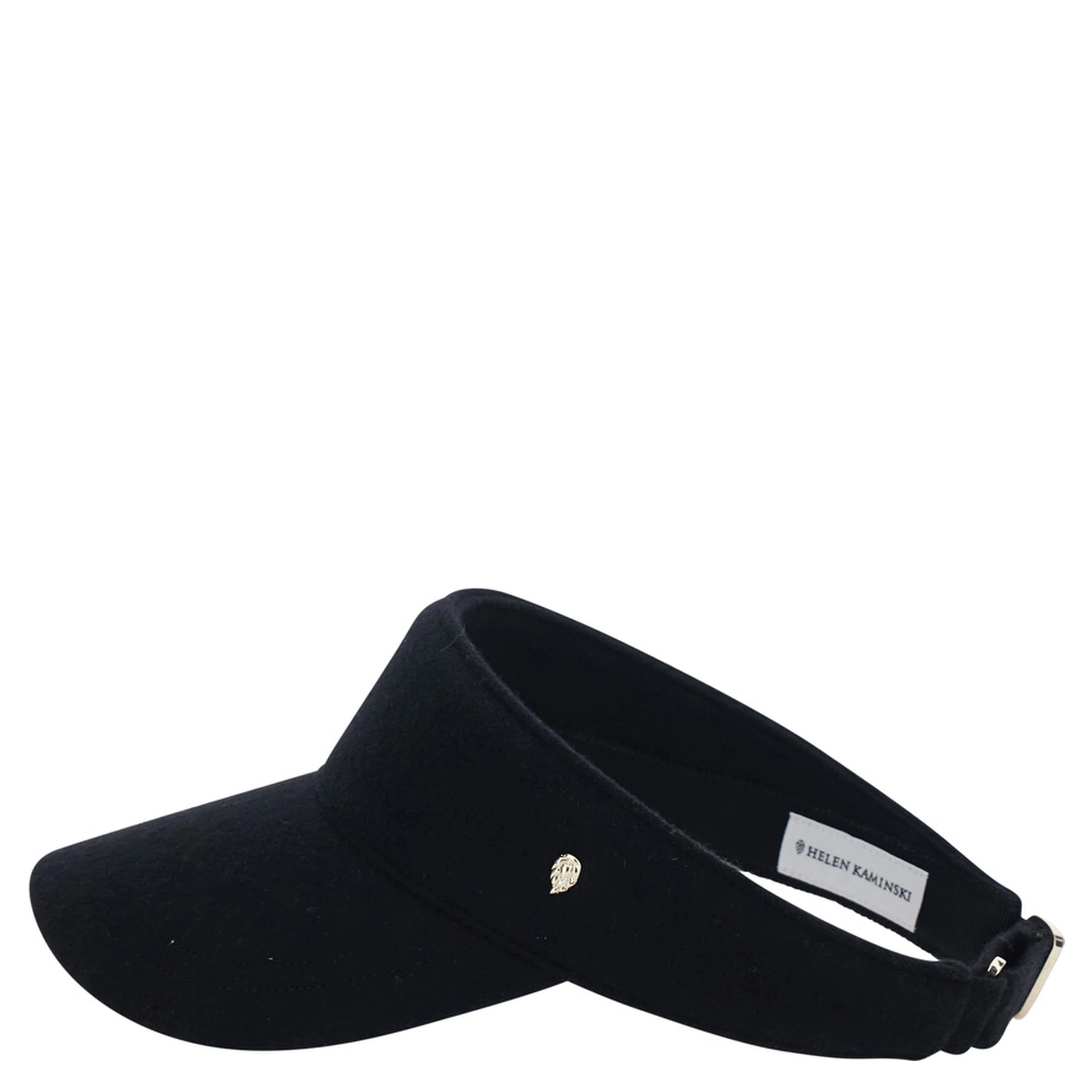 Berkley Black Visor with Curved Brim and Logo Plate on the Side in Wool for Women
