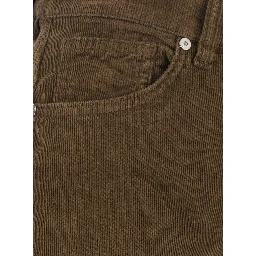 Cindy Brown pants with logo patch on the back in velvet women