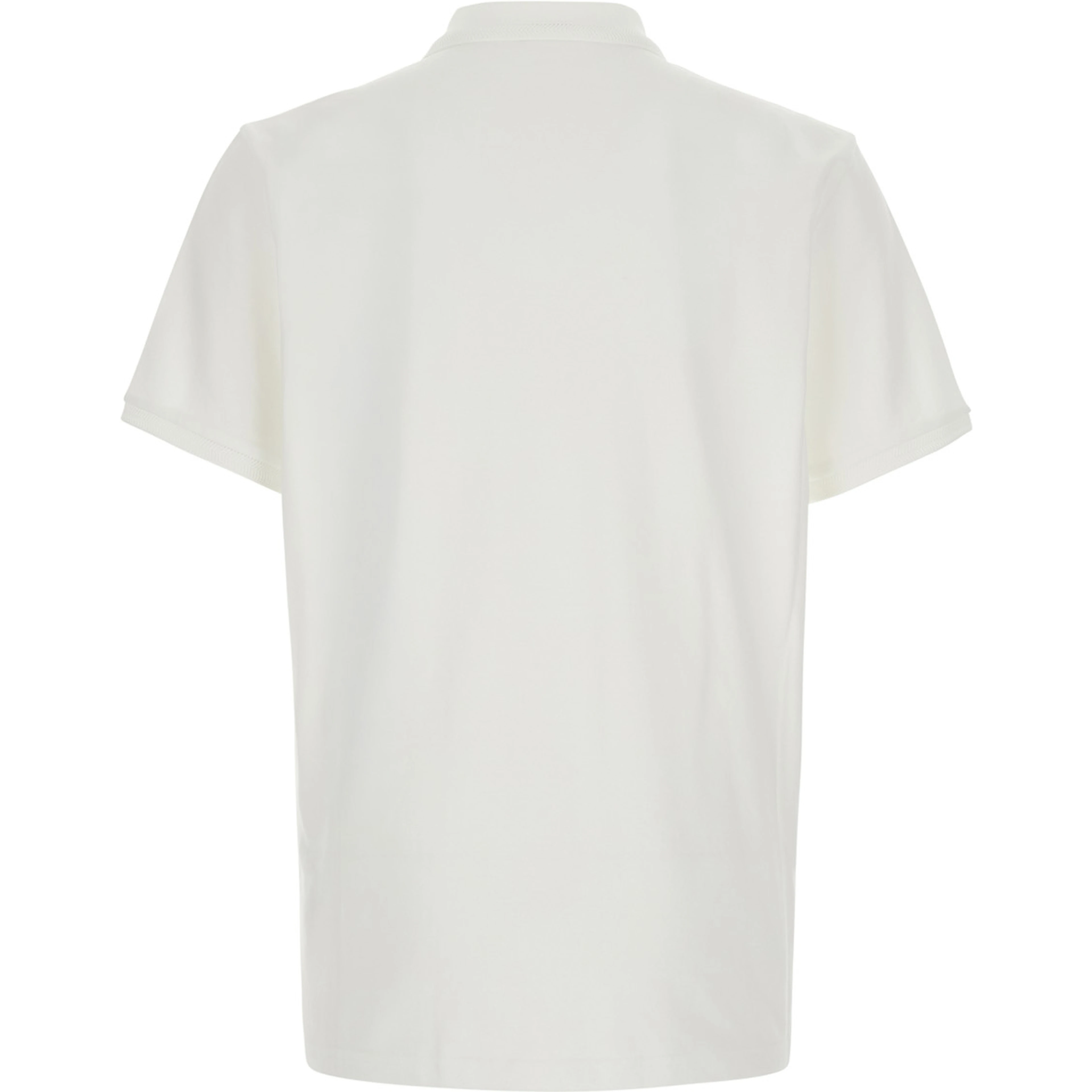 White Polo Shirt with logo patch on the front in cotton for men