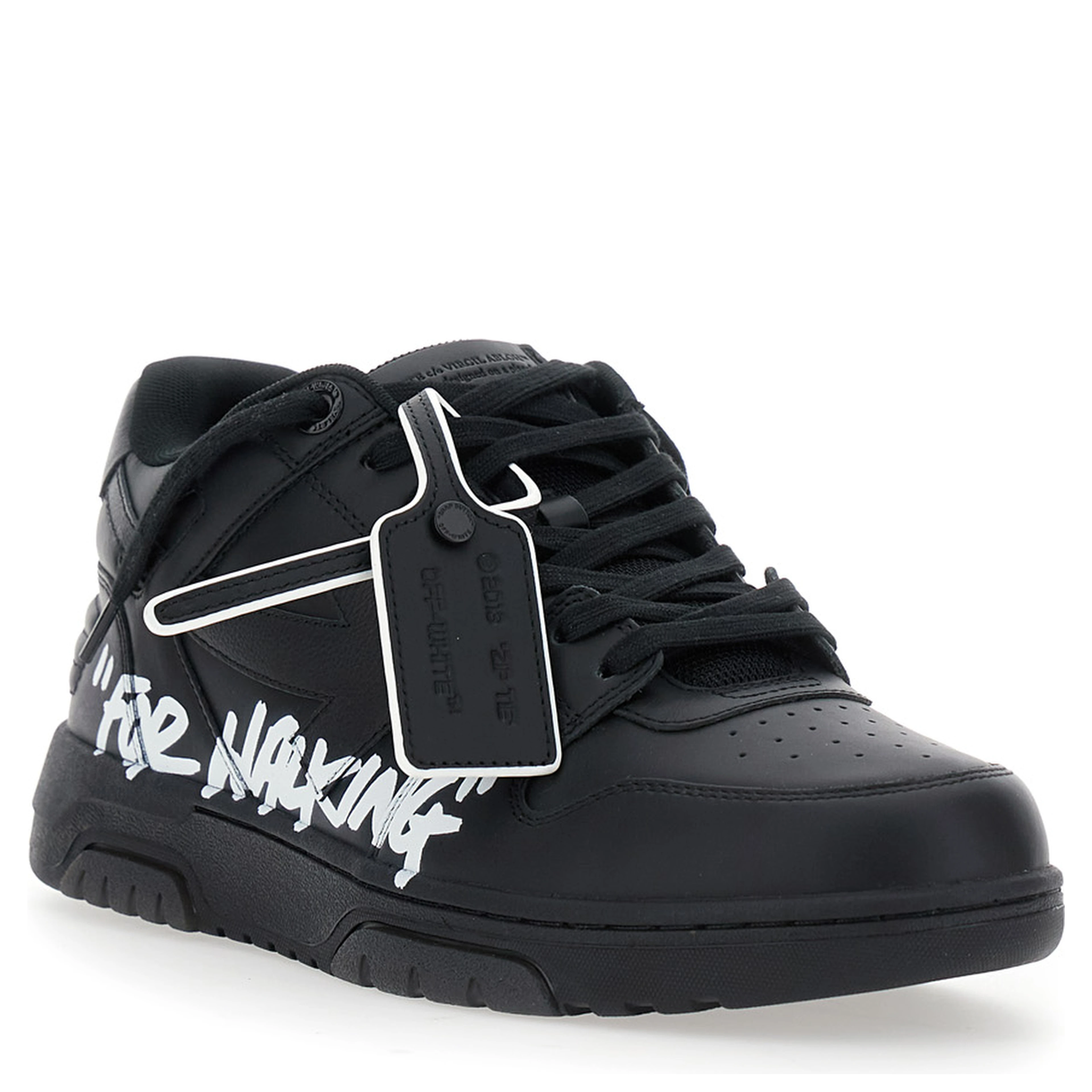 Sneakers Out Of Office with Arrow Patch in Black Leather Men