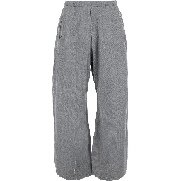 Gray Pants with elasticated waist and logo patch on the back in cotton for men