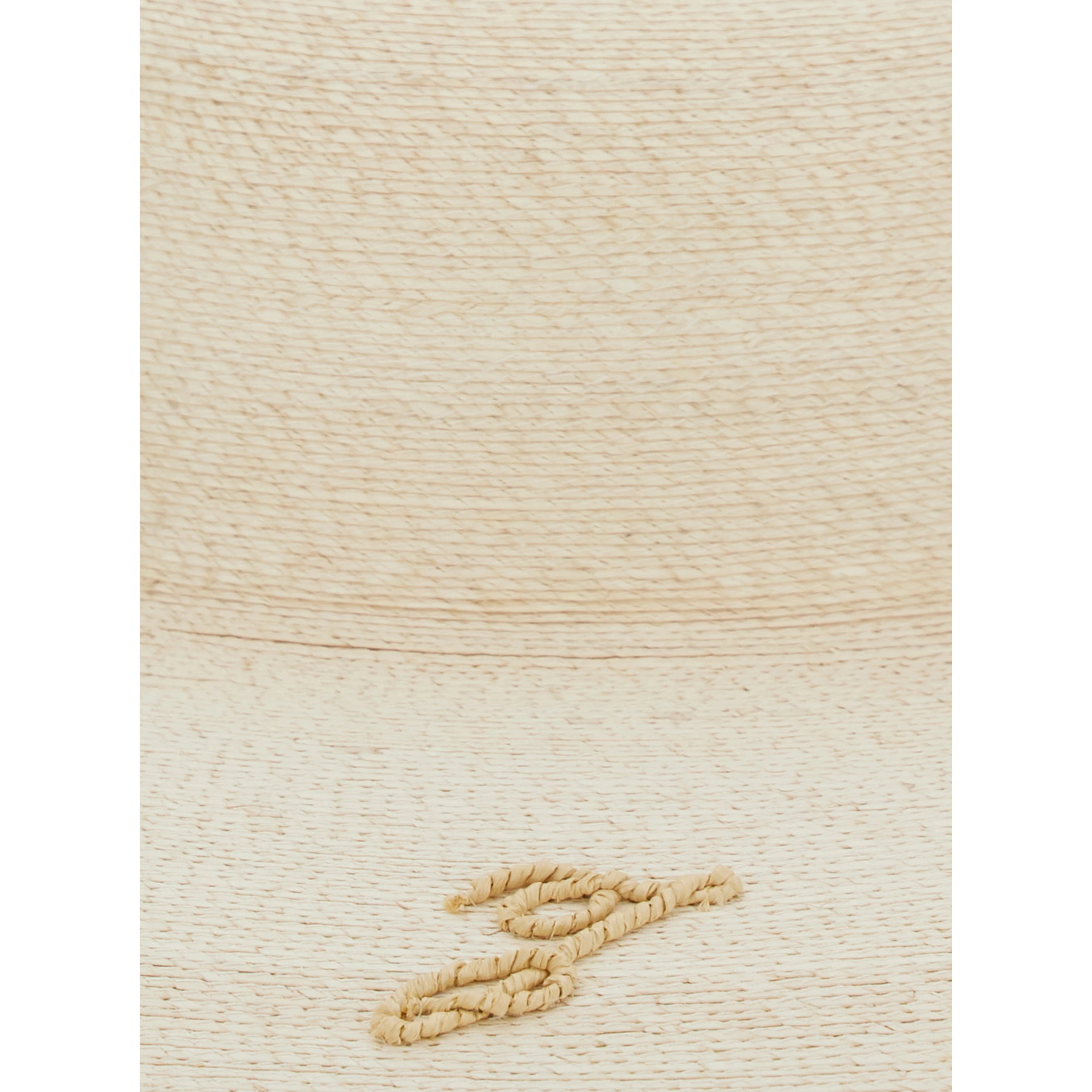 Le Chapeau Sole Beige Bucket Hat with Logo Embroidery on the Front in Raffia for Women