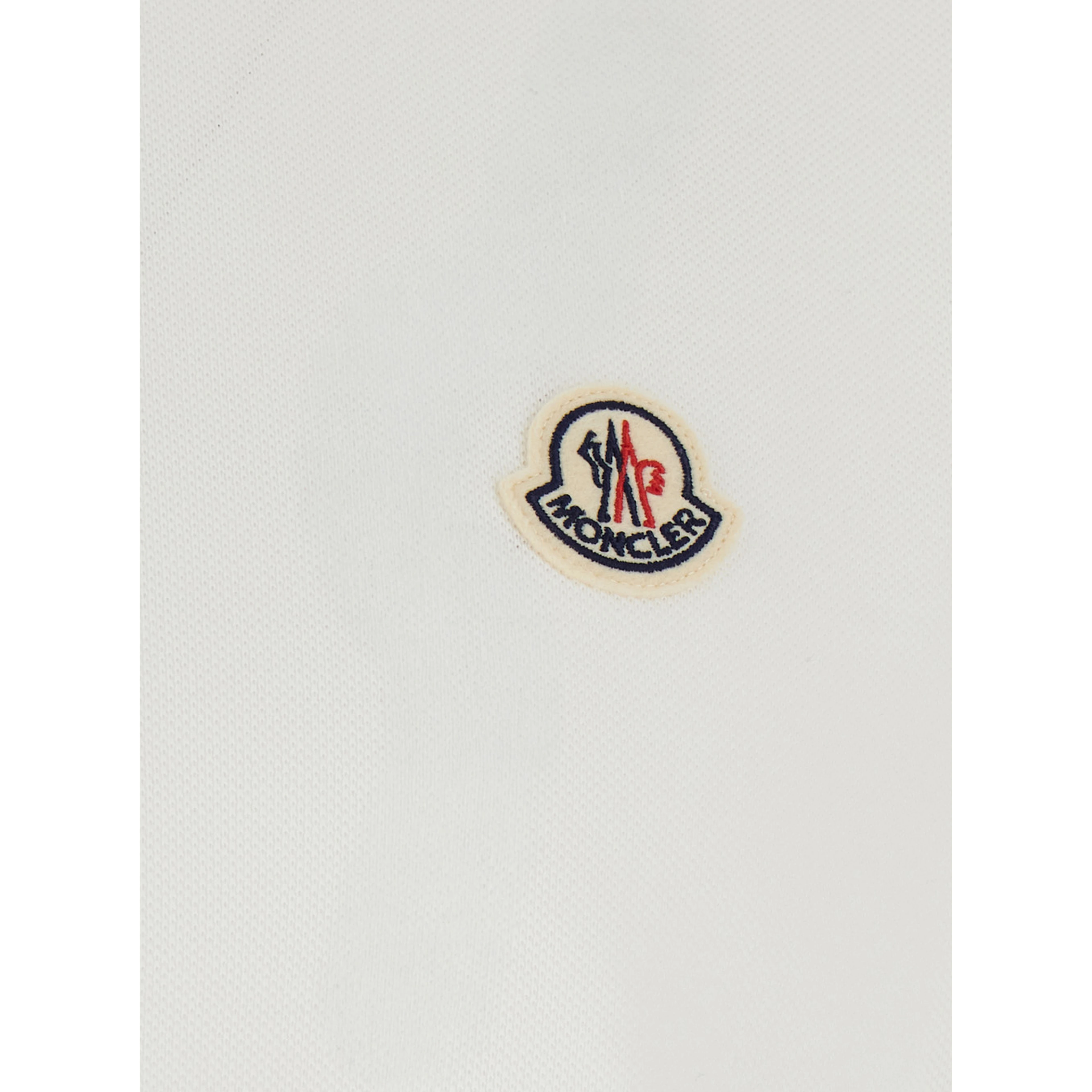 White Polo Shirt with logo patch on the front in cotton for men