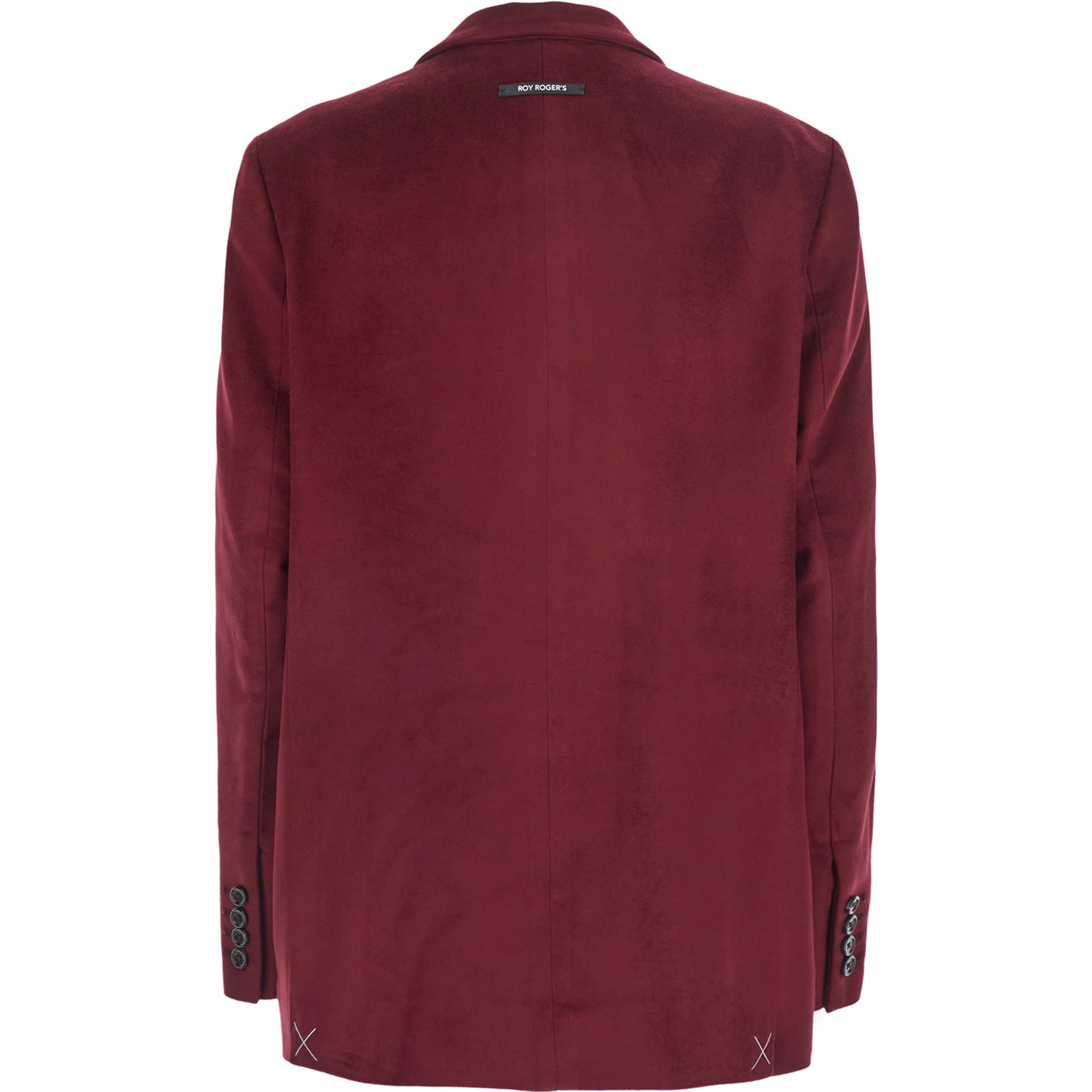 Bordeaux Double-Breasted Jacket with Peak Revers in Velvet for Women