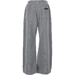 Gray Pants with elasticated waist and logo patch on the back in cotton for men