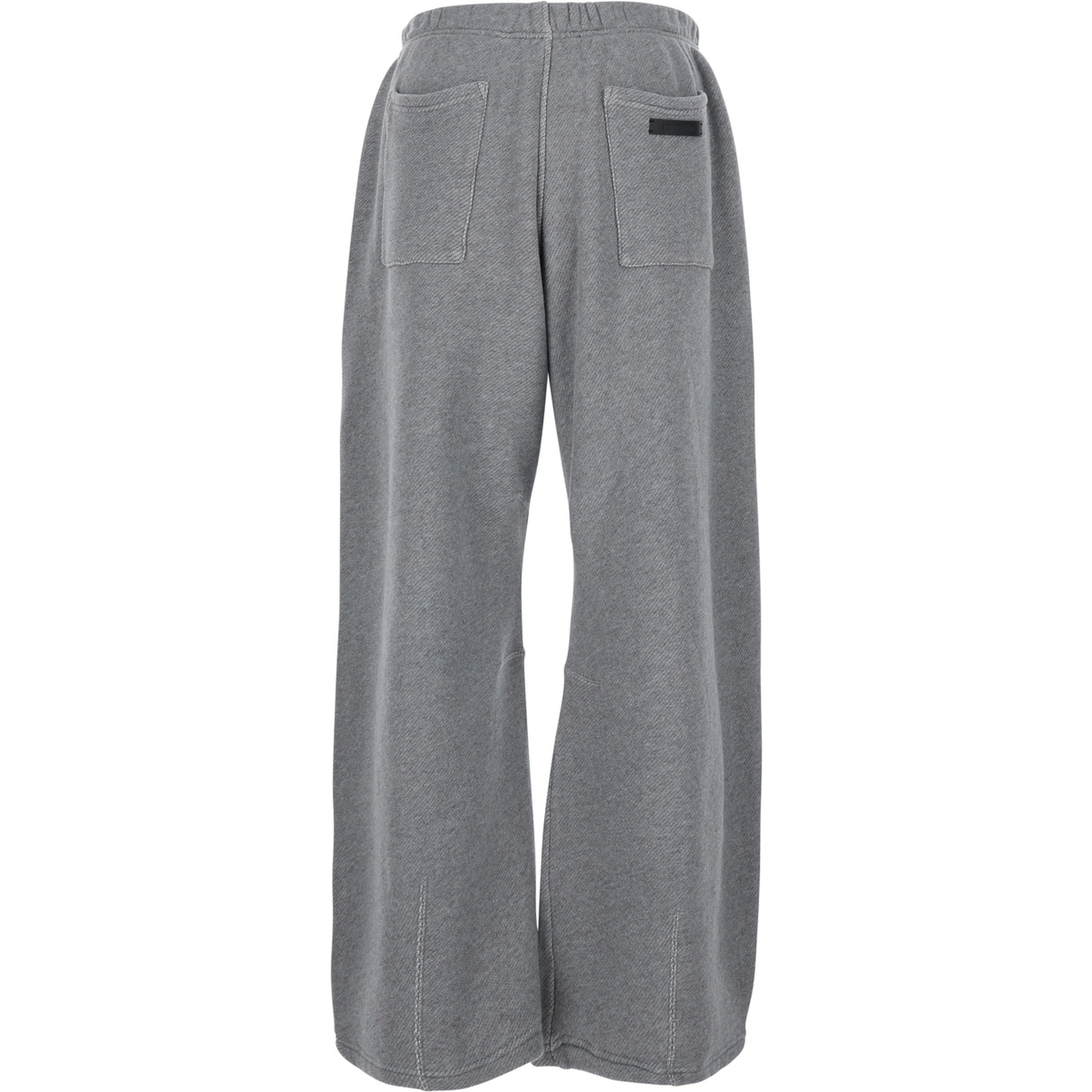 Gray Pants with elasticated waist and logo patch on the back in cotton for men
