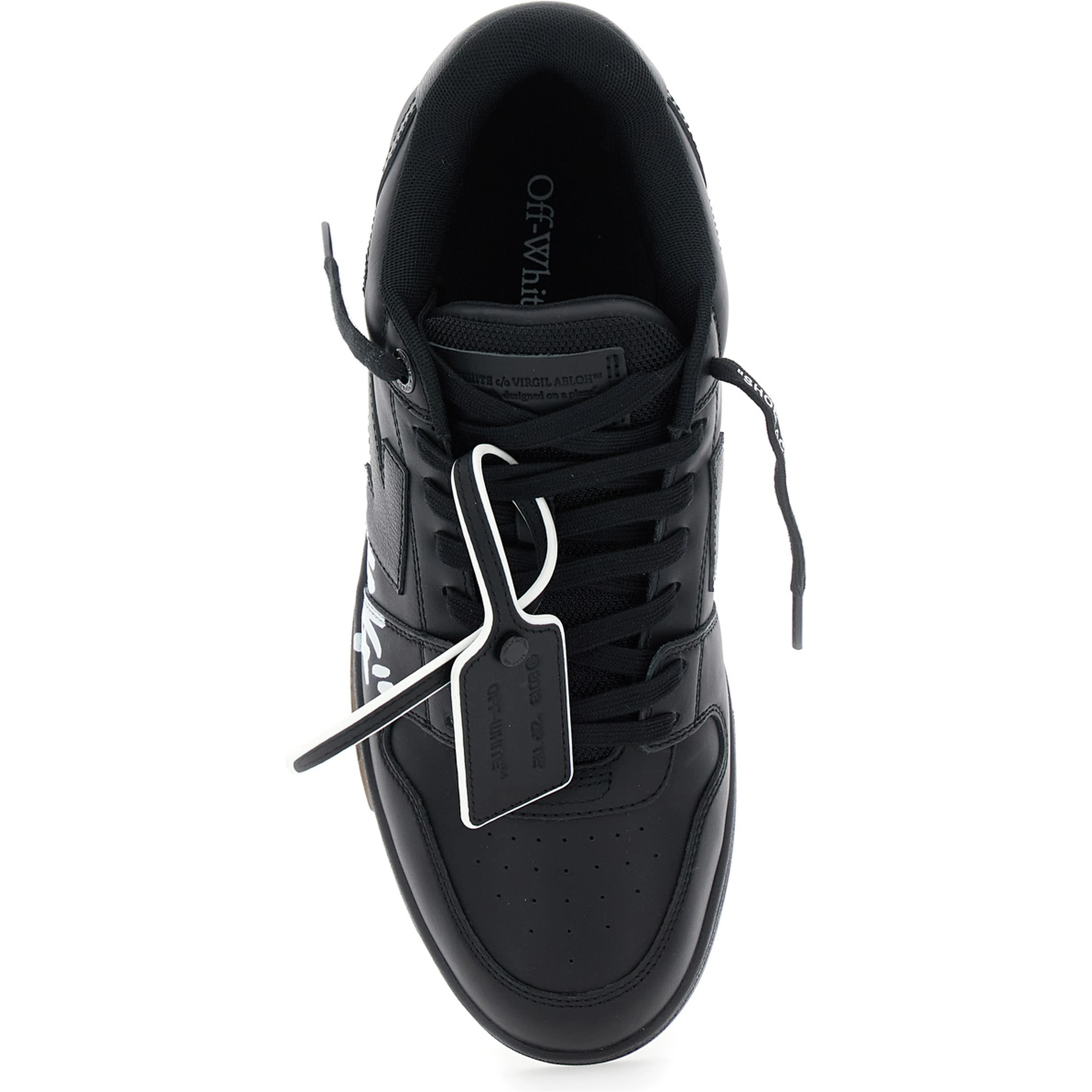 Sneakers Out Of Office with Arrow Patch in Black Leather Men