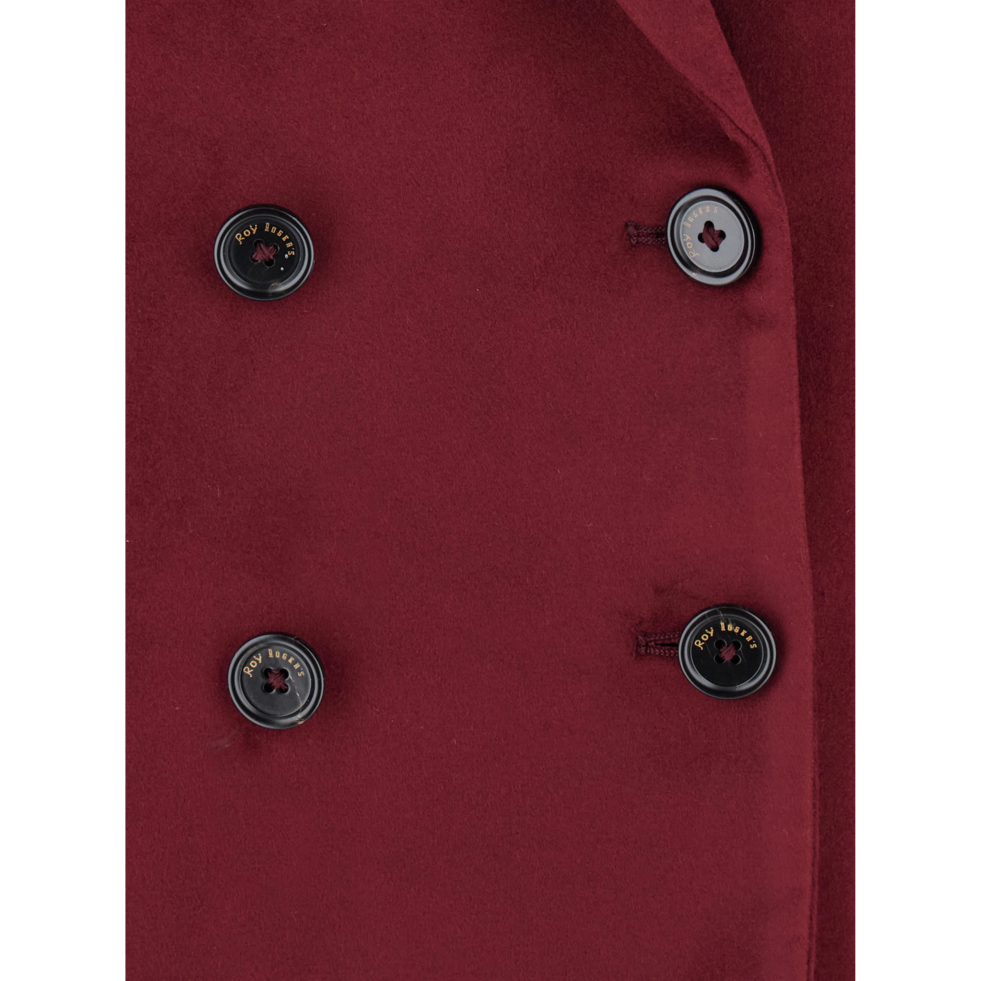 Bordeaux Double-Breasted Jacket with Peak Revers in Velvet for Women