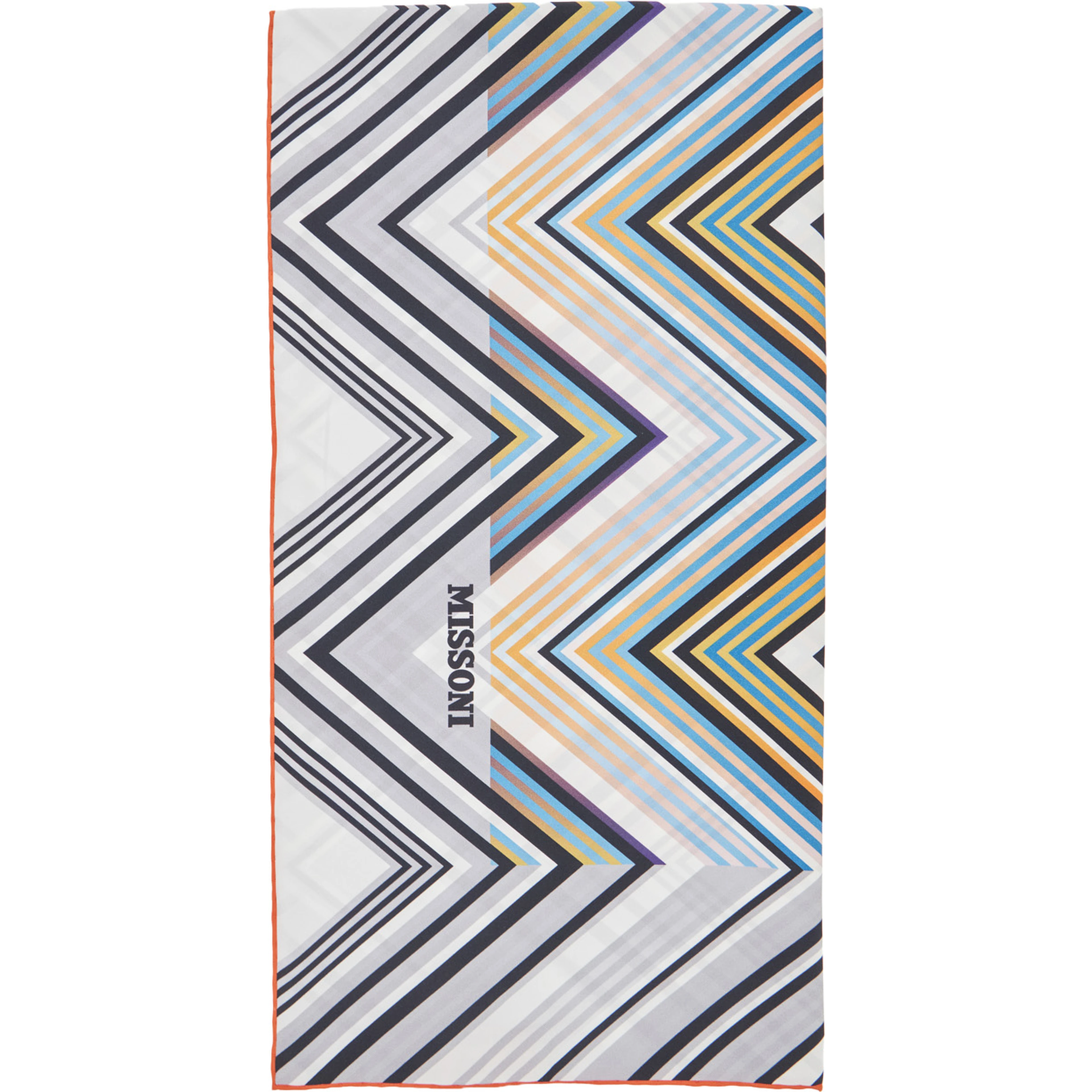 Multicolor scarf with logo lettering and stripe motif in silk for women