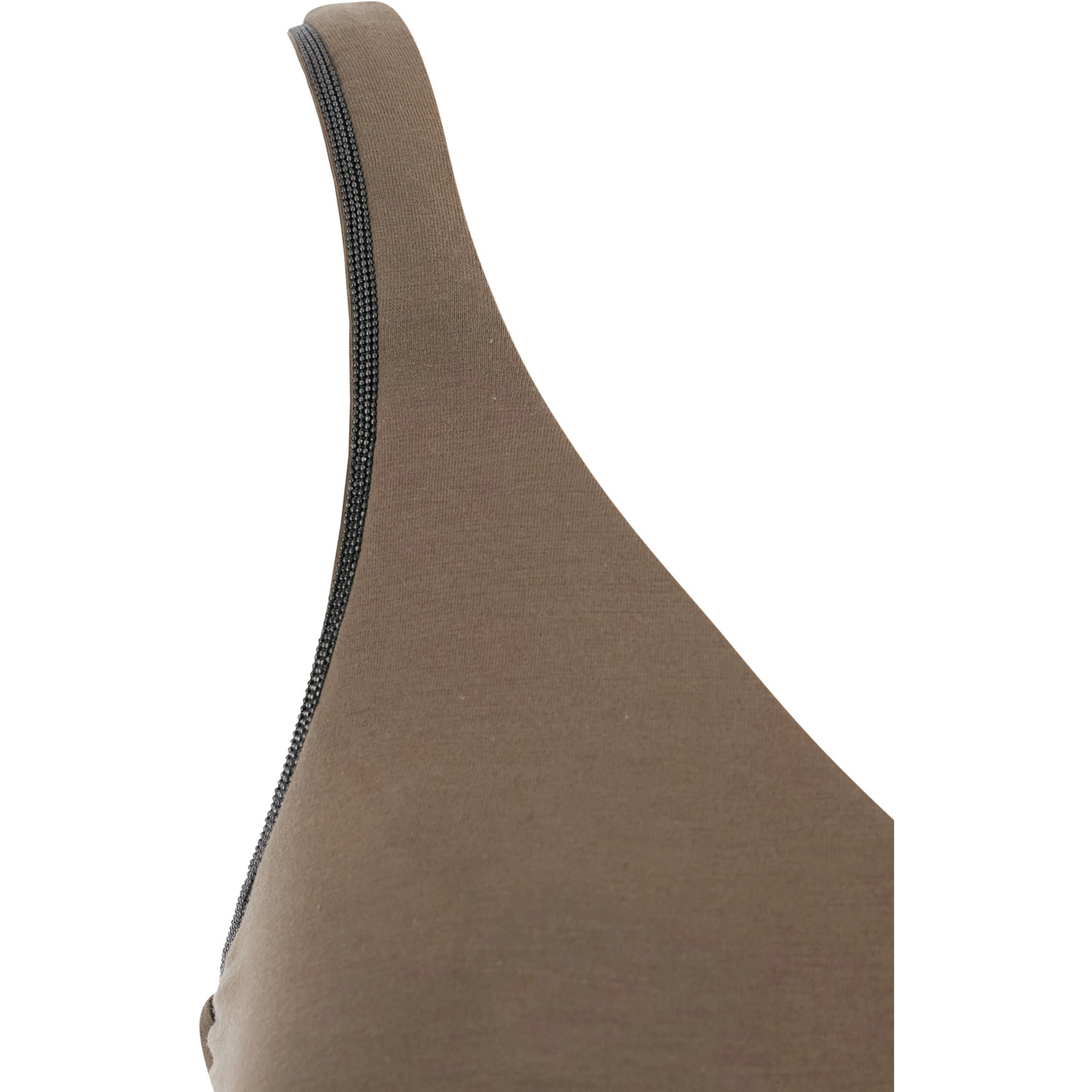 Brown Top with V-Neck and Monil Detail on the Strap in Cotton for Women