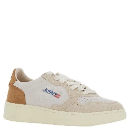 Low Top Sneaker Medalist with Leather and Suede Logo Detail for Women