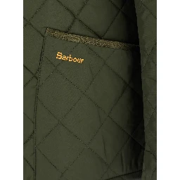 Jacket Heritage Liddesdale with Classic Ribbed Collar and Logo Lettering on the Front in Green Tech Fabric for Men
