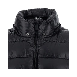 Cosmary black Down jacket with hood and logo patch on the sleeve in Tech Fabric women