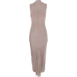 Pink Dress with cowl neckline and off-shoulder design in blend viscose for women