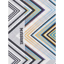 Multicolor scarf with logo lettering and stripe motif in silk for women